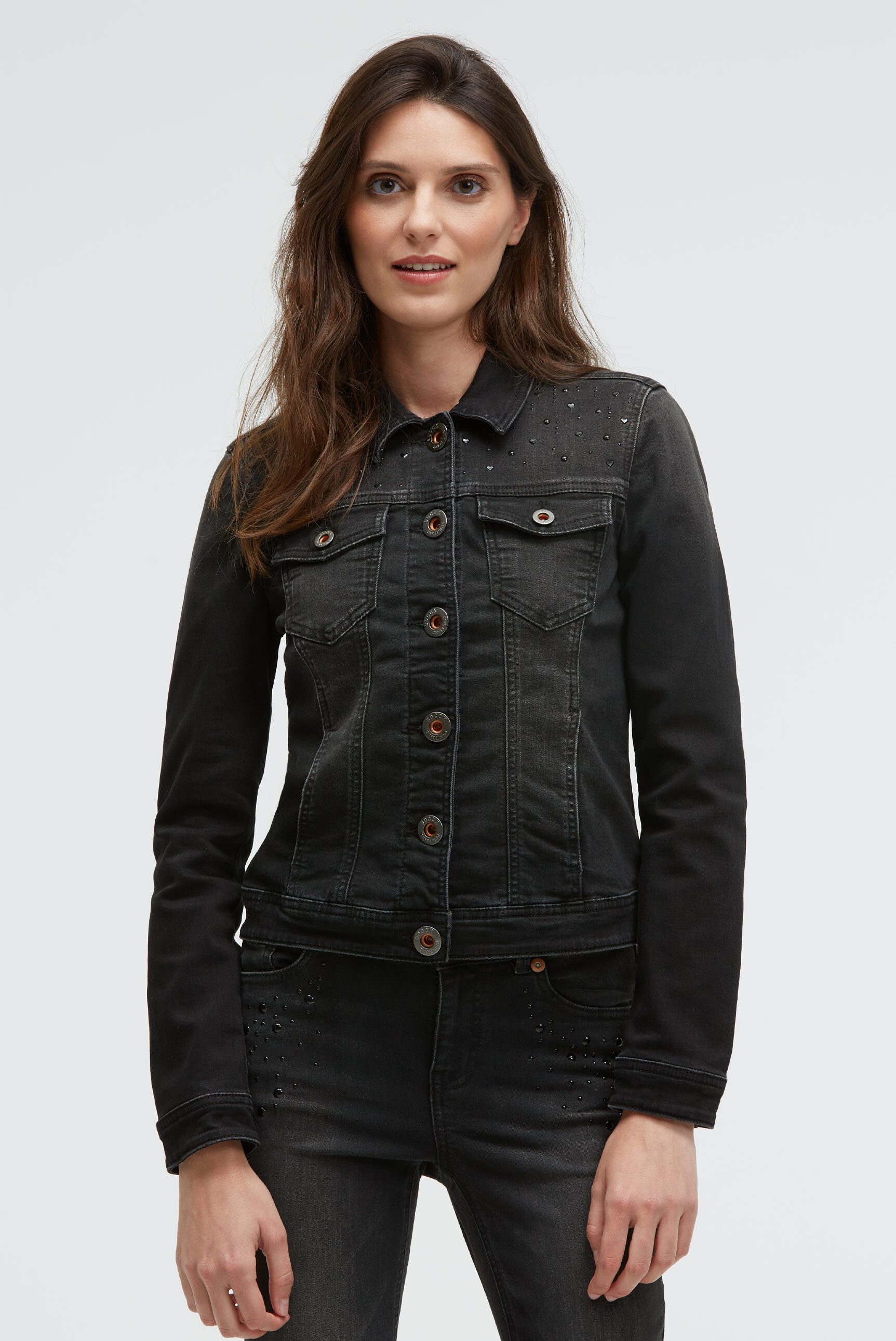 SOCCX Jeansjacke mit Schmuckelemente günstig online kaufen