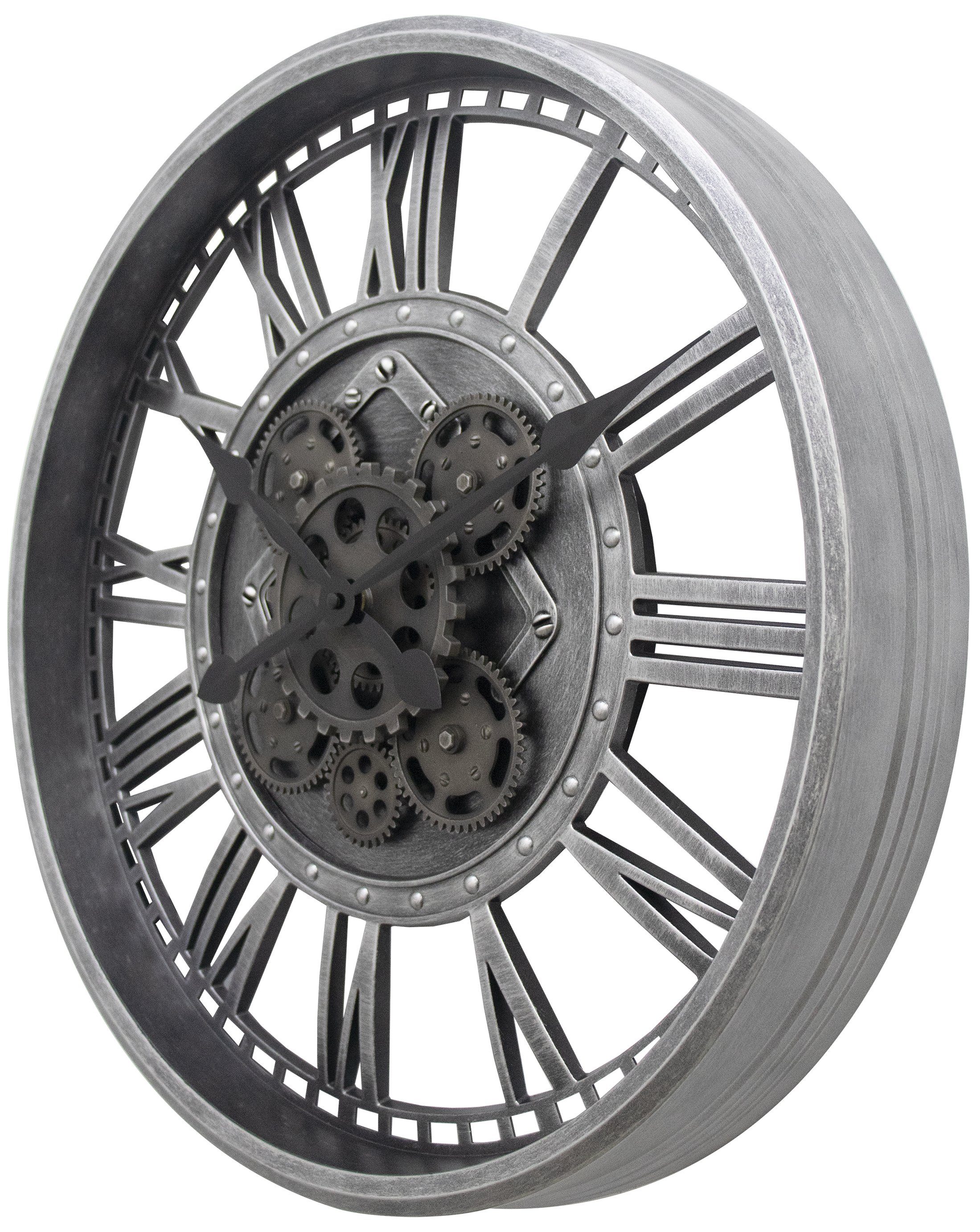 technoline Wanduhr WT 1585 (große Wanduhr Ø50,8cm mit beweglichen Zahnrädern)