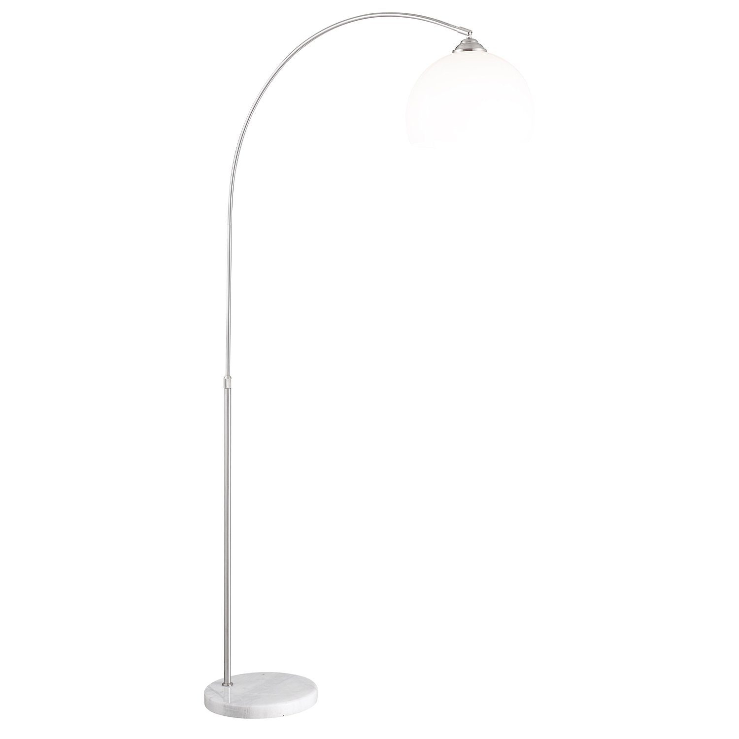 Stehlampe Stehlampe Wohnzimmer Stehleuchte bogenförmig Leseleuchte weiß silber