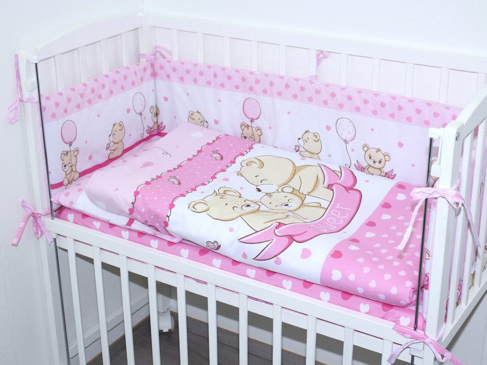 Beistellbett Baby Bettwäsche für Beistellbett mit Nestchen Spannbettlaken 6 teilig