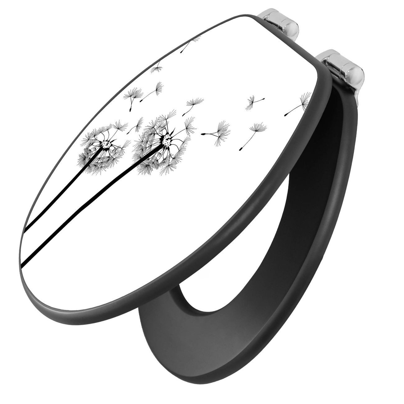 banjado WC-Sitz Anthrazit Motiv Pusteblume 2 günstig online kaufen