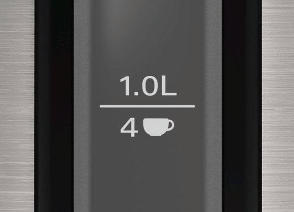 BOSCH Wasserkocher DesignLine TWK3P420, Ausgießen ohne Spritzer, Tassenanzeige, 1,7 l, 2400 W, Überhitzungsschutz, Edelstahl/schwarz