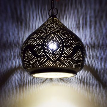 Marrakesch Orient & Mediterran Interior Deckenleuchte Orientalische Lampe Pendelleuchte Maysa 27cm Silber