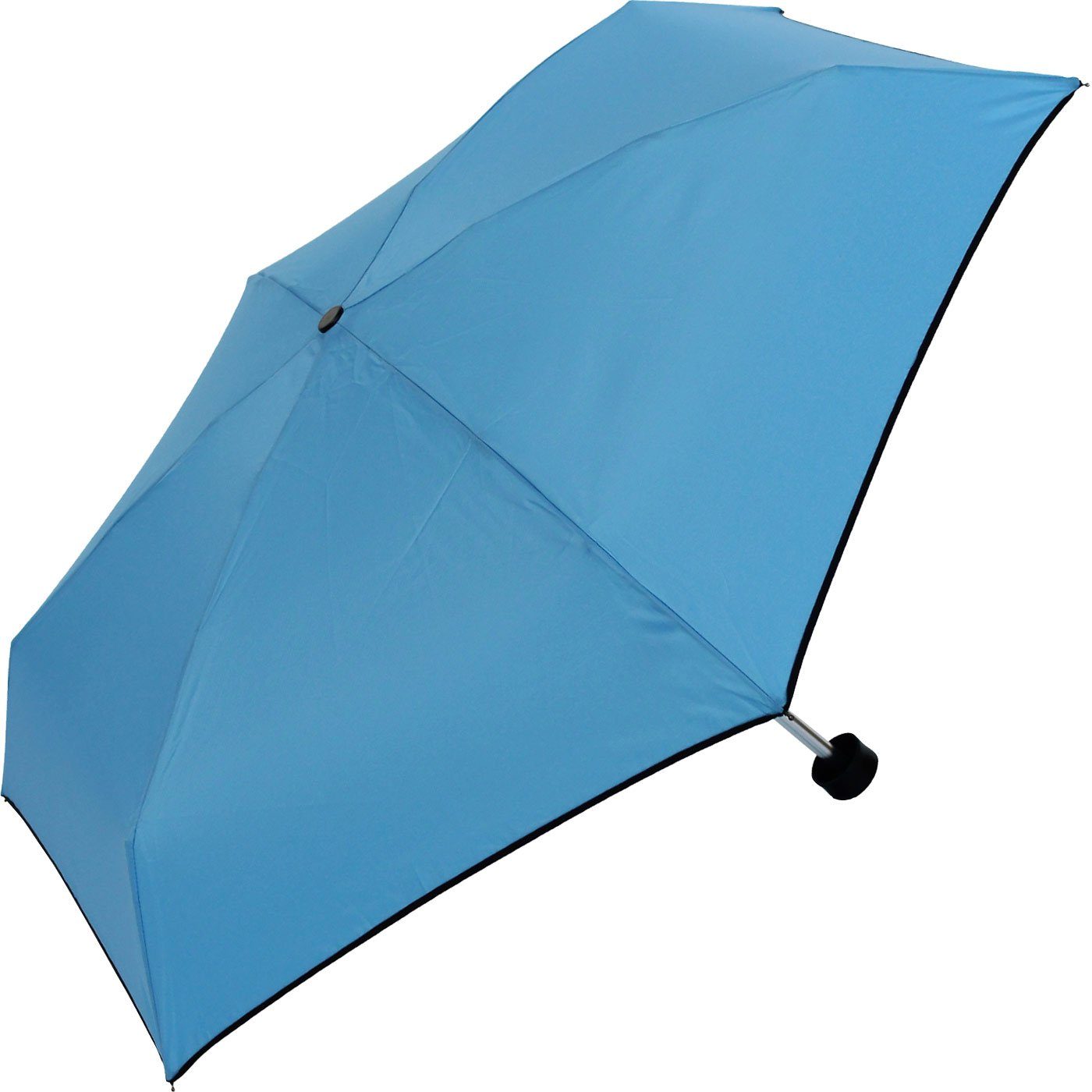 vielen mit erhältlich Handöffner Damen, Regenschirm HAPPY aqua winziger - kräftigen Farben Taschenregenschirm in für RAIN