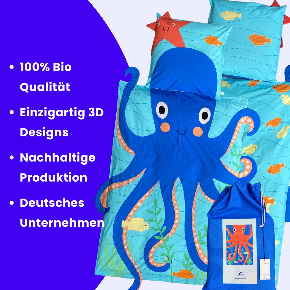 Surfing-Gorilla Kinderbettwäsche Bettbezug im Oktopus Design günstig online kaufen