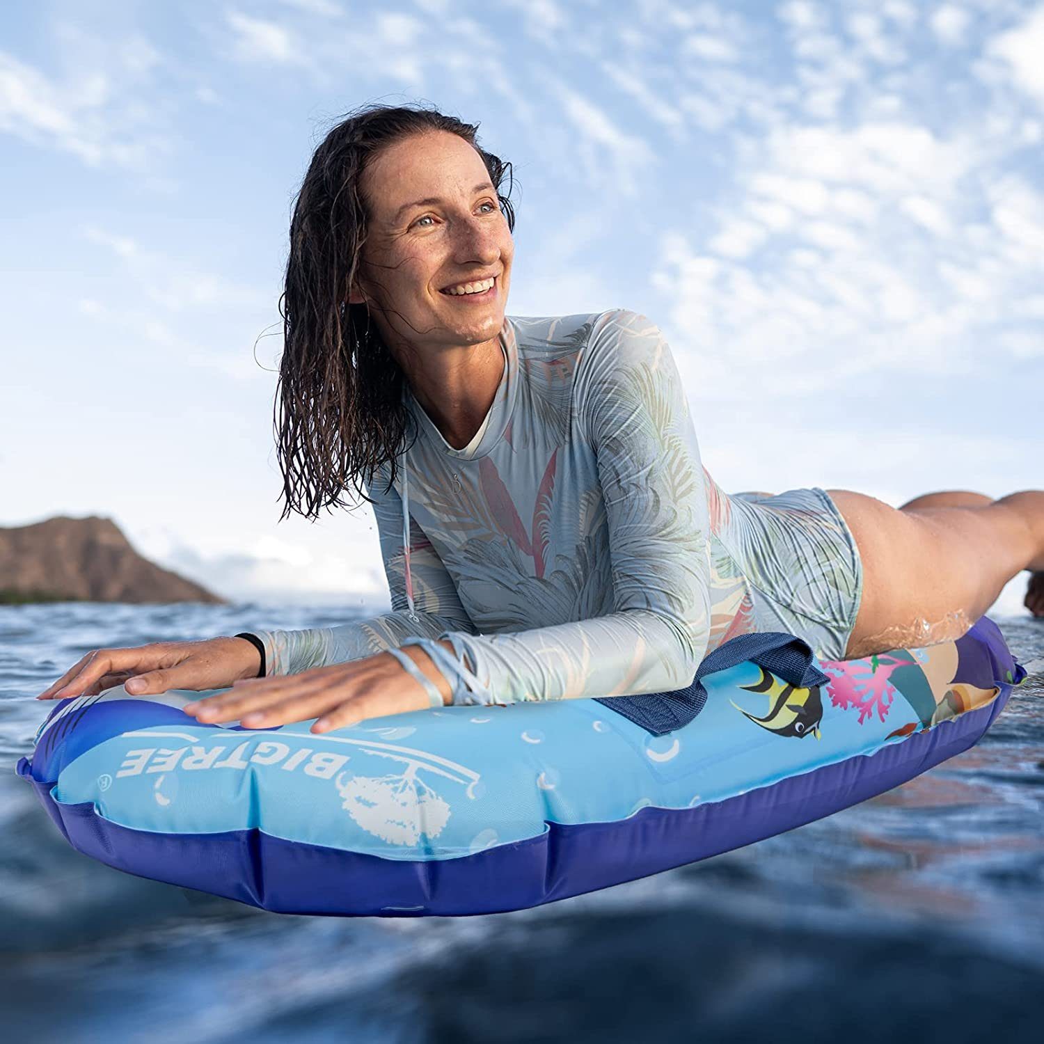 KAHOO Inflatable 52x14x70cm, Bodyboard, Meeresfauna SUP-Board Schwimmhilfe Aufblasbares