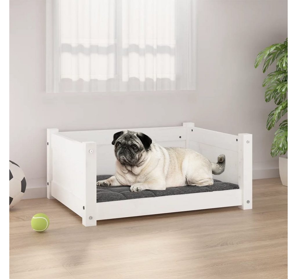 Thumbnail - furnicato Tierbett Hundebett Weiß 65,5x50,5x28 cm Massivholz Kiefer, Kiefernholz