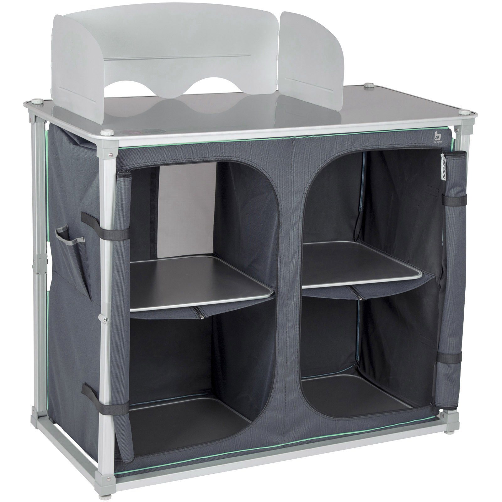 Bo-Camp Stoffschrank Quick Up Camping Reise Küche Küchen Box Zelt Falt Schrank Windschutz Alu