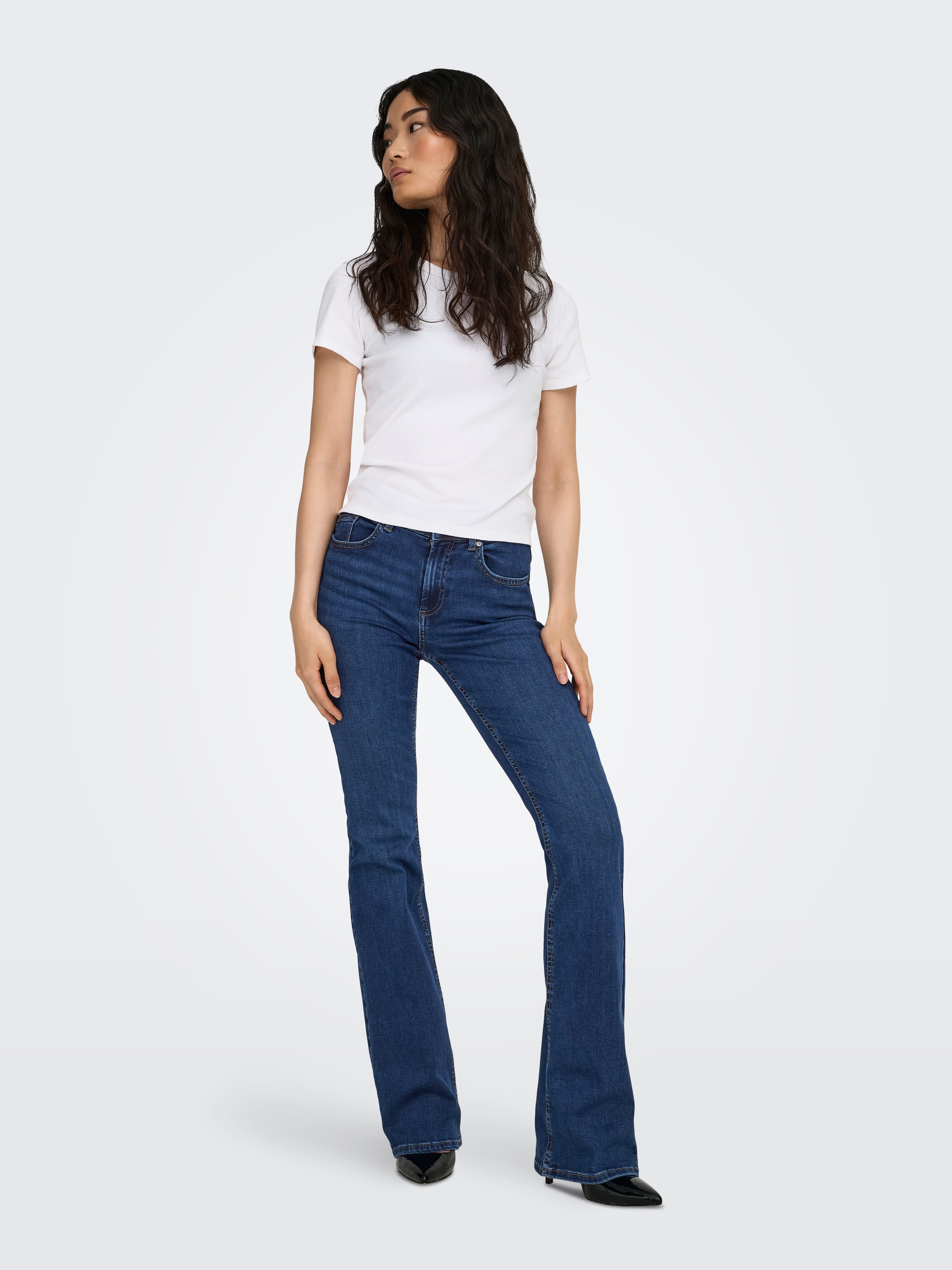 ONLY Bootcut-Jeans ONLBLUSH MW B-P FLARED DNM PIM134 NOOS Baumwollmischung, bootcut fit – Bild 4 von 5