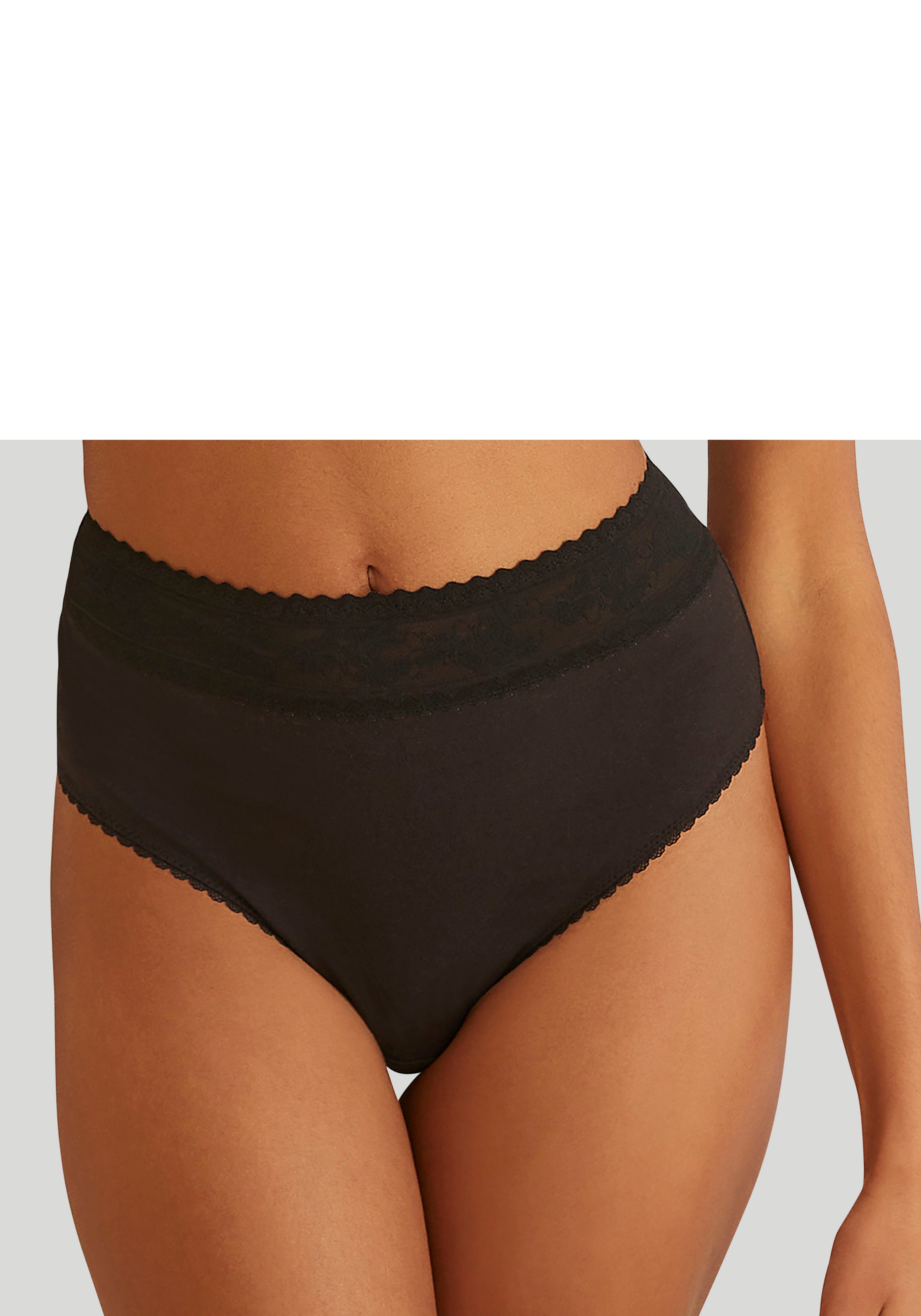 Nuance High-Waist-String mit Bund aus feiner Spitze