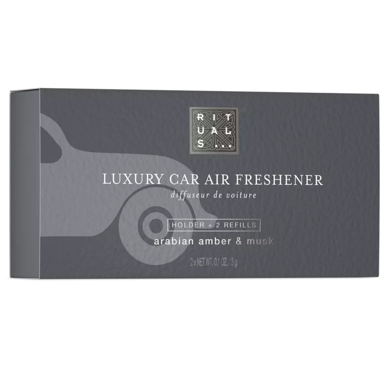 Rituals Raumduft The Rituals Homme Luxury Car Autoparfum - Car Perfume (2 x 3 gr Auto-Lufterfrischer), Eleganter Duft von Amber & Moschus