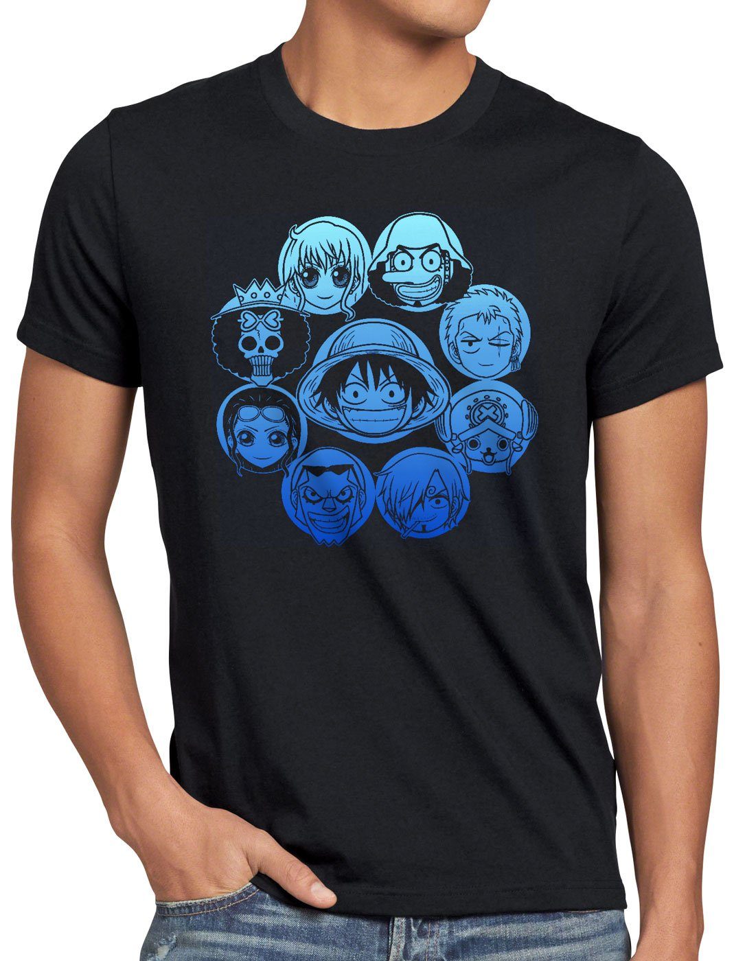 style3 T-Shirt Piratenbande Ruffy Zorro one piece japan luffy manga monkey günstig online kaufen