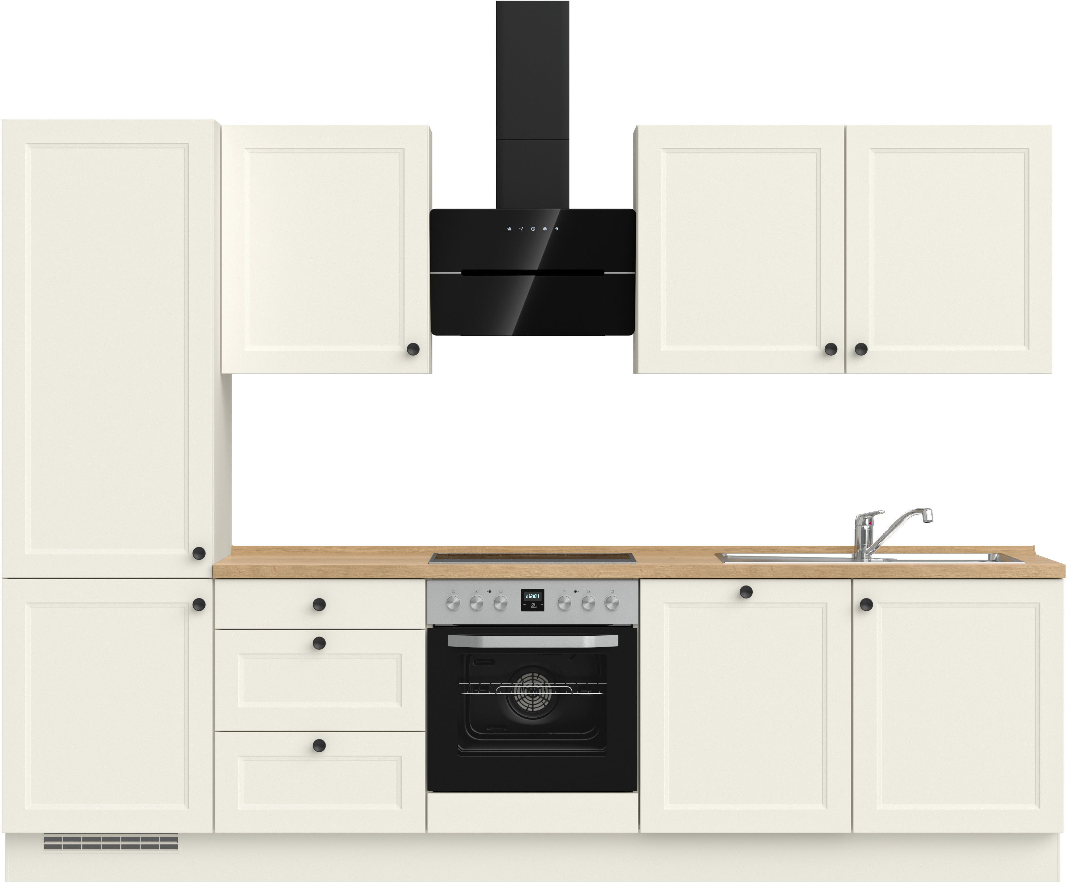 nobilia® Кухниzeile "Cascada II", vormontiert, Breite 300 cm, Ausrichtung wählbar, wahlw. mit E-Geräten