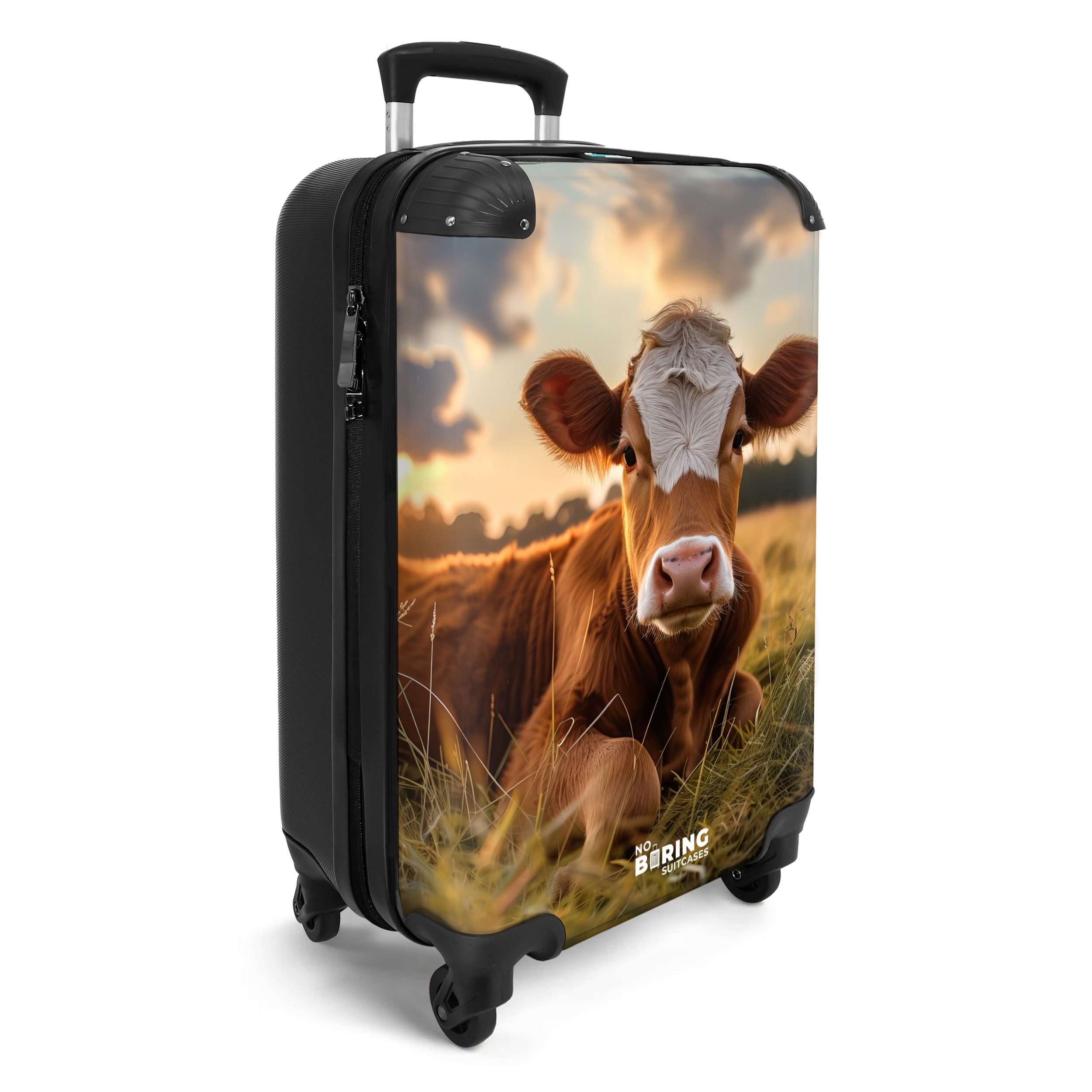NoBoringSuitcases.com© Hartschalen-Trolley Kuh auf der Wiese günstig online kaufen