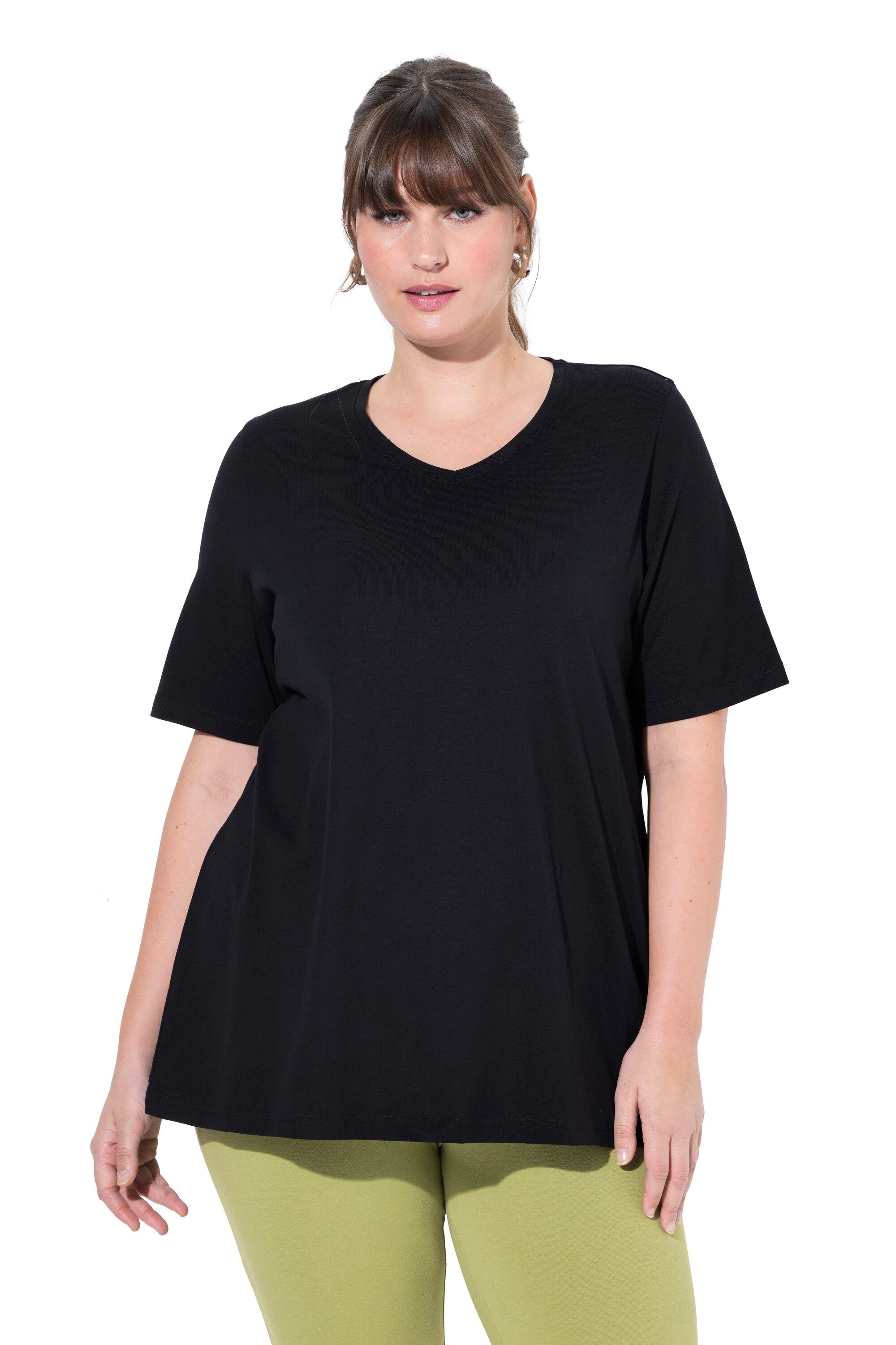 Ulla Popken T-Shirt T-Shirt 2er-Pack V-Ausschnitt günstig online kaufen