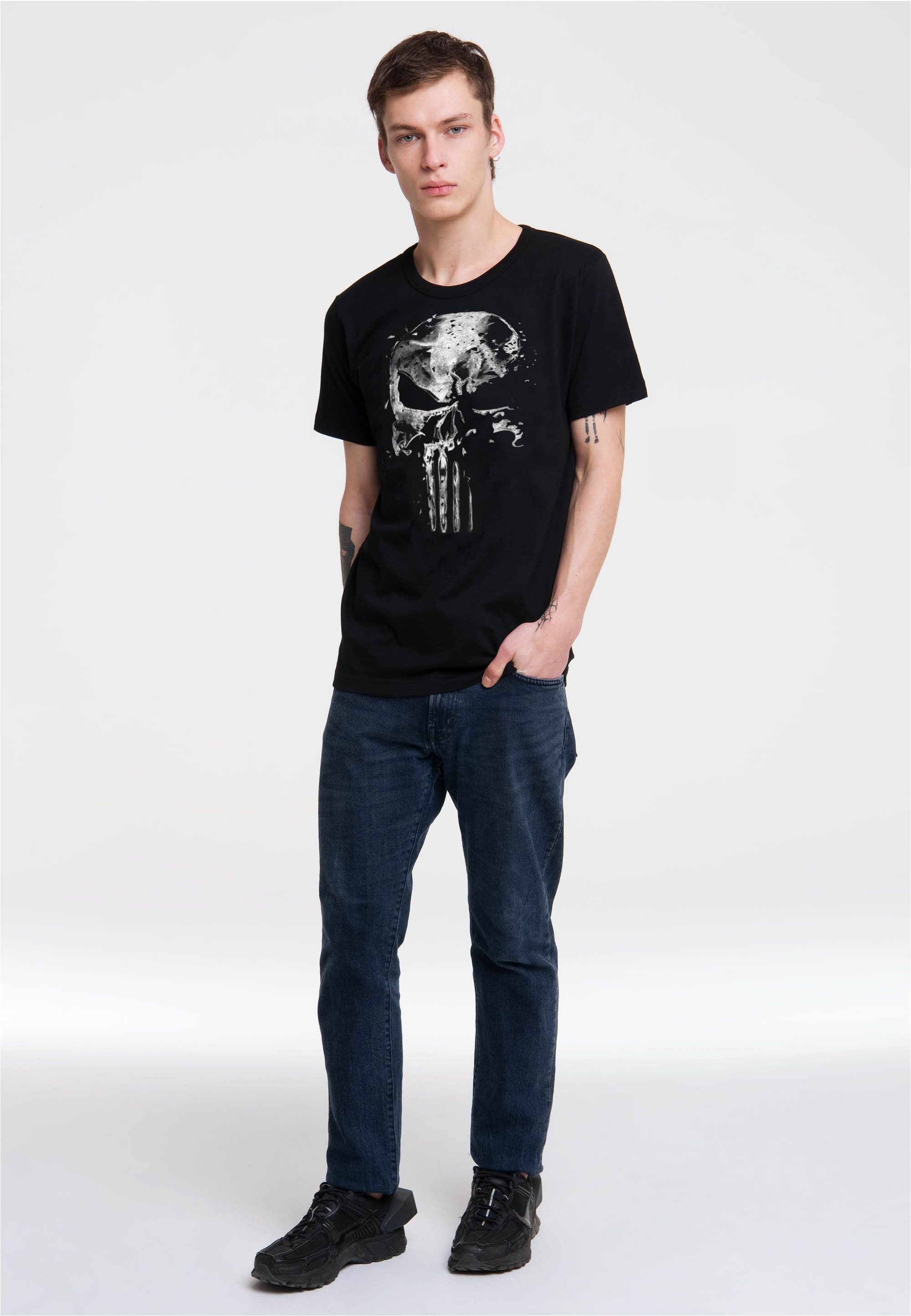 LOGOSHIRT T-Shirt Marvel - Punisher Mercury Skull mit coolem Print günstig online kaufen