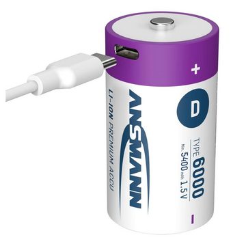 ANSMANN AG Li-Ion Akkus Mono D Typ 6000 (min. 5400 mAh) 2er Akku