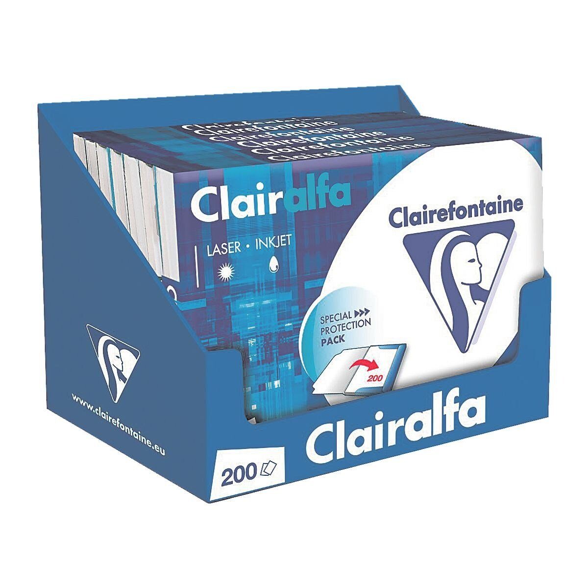 CLAIREFONTAINE Druckerpapier Clairalfa, Format DIN A4, 80 g/m², 171 CIE, 200 Blatt