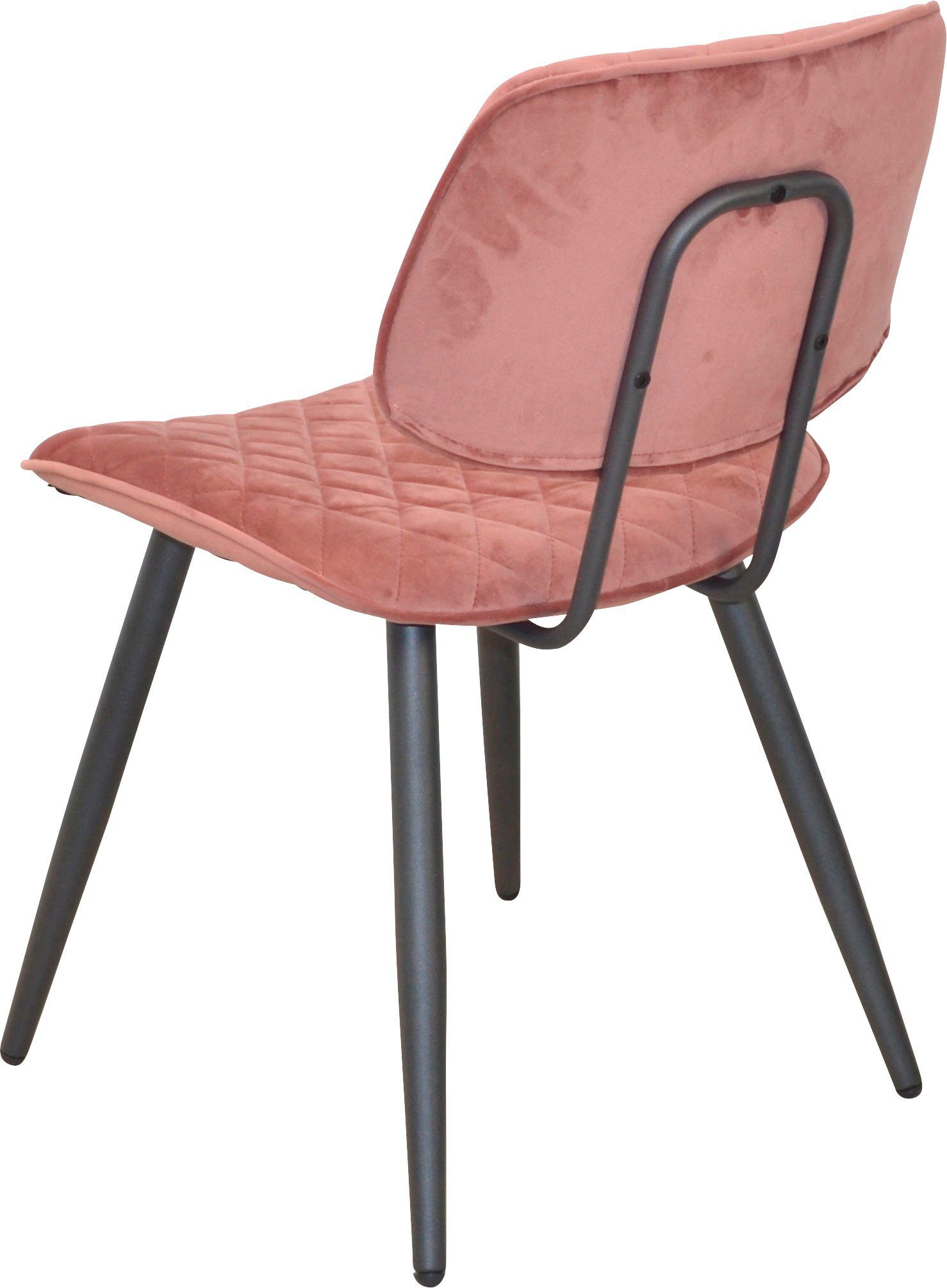 INOSIGN Polsterstuhl (Set, aus rosa Rücken schaumstoffgepolstert rosa Sitz Stahlrohr, | und Gestell St), 1