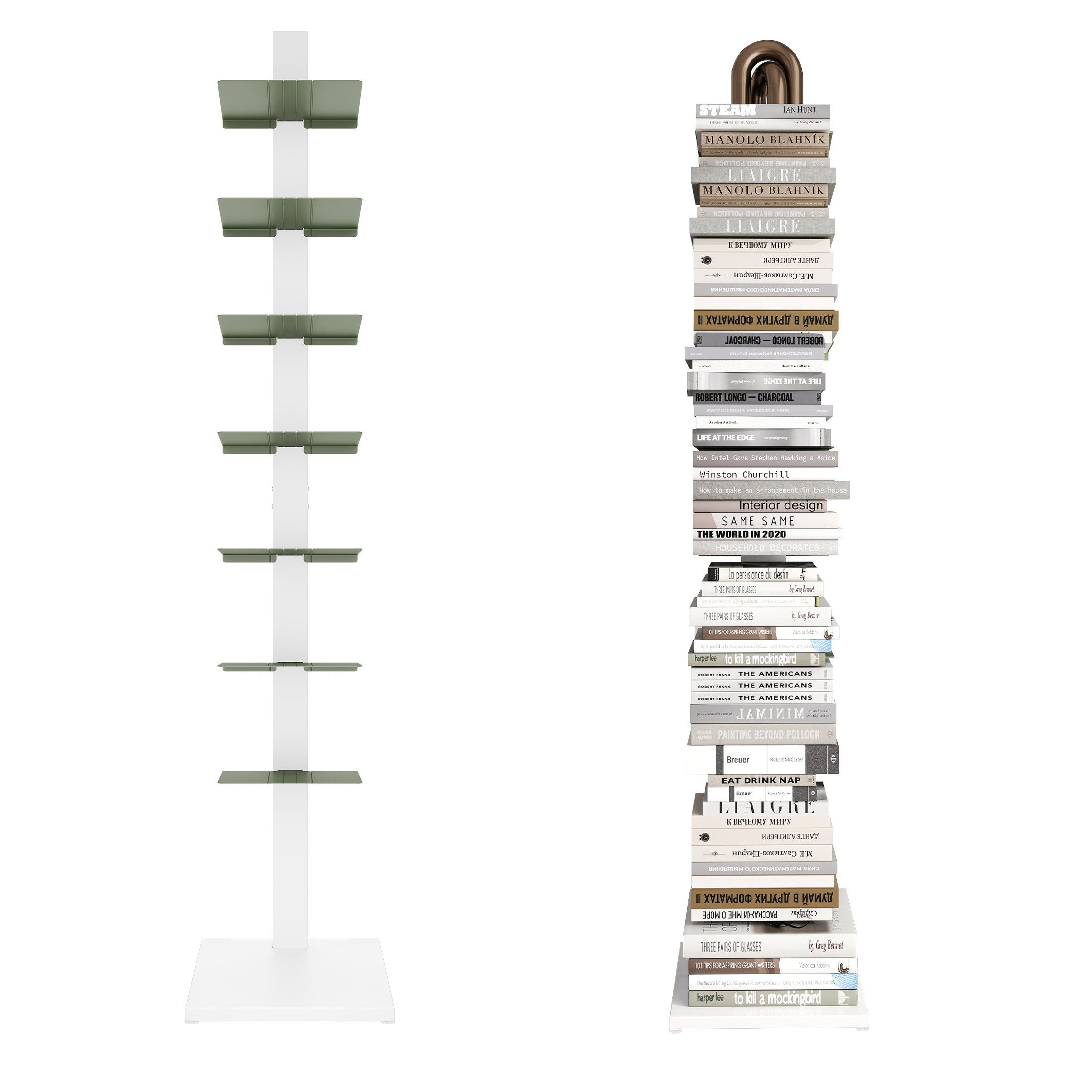 Fanttik Bücherregal Bücherschränke aus Metall, Vertikales Standregal Spine- günstig online kaufen