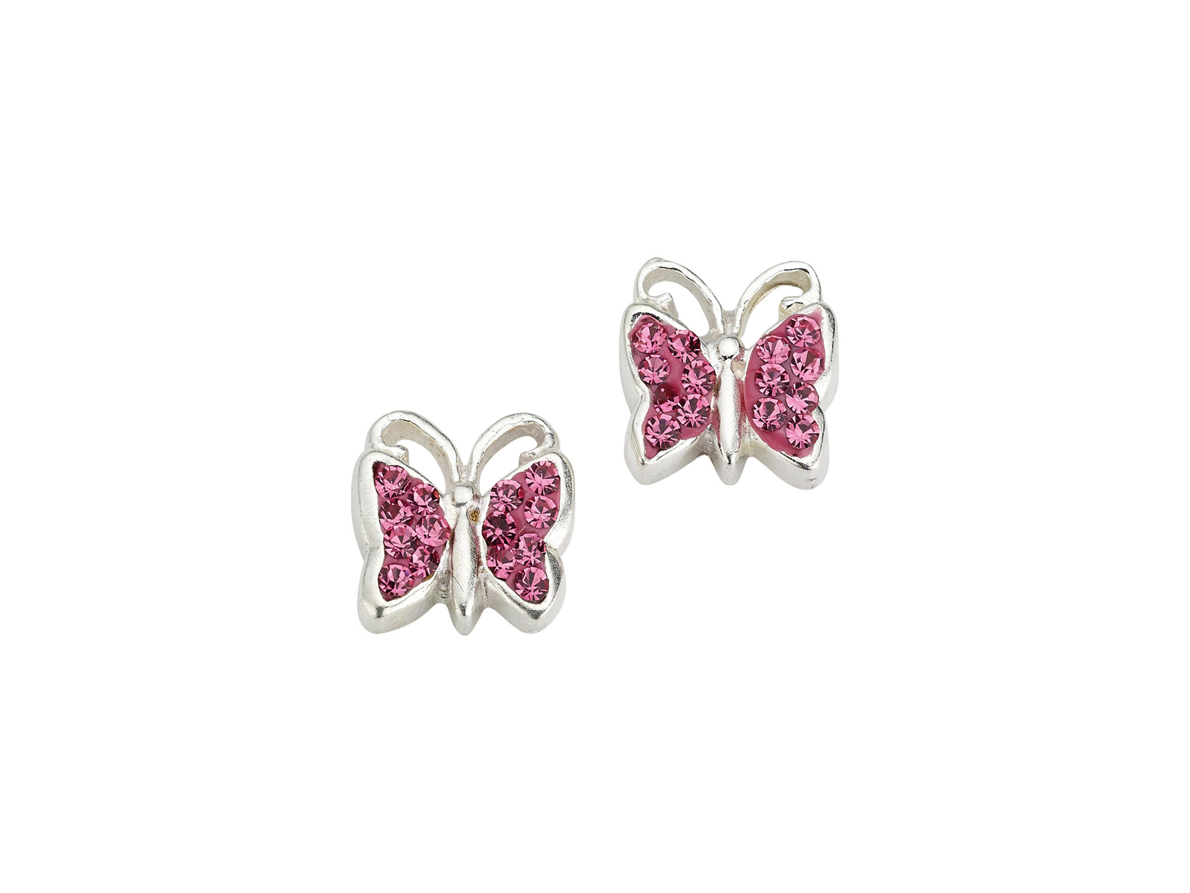 Firetti Paar Ohrstecker Schmuck Geschenk Silber 925 Ohrschmuck Ohrringe Schmetterling, mit Zirkonia (synth)