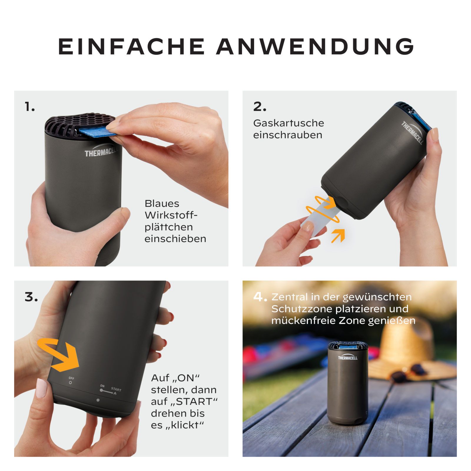 ThermaCell Insektenabwehrgerät Mückenabwehr Protect, Graphit, ohne Wirkstoff, Mückenschutz Standgerät – Bild 4 von 5