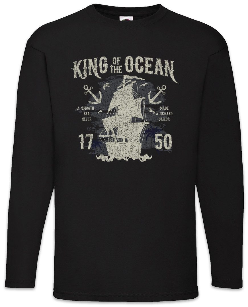 Langarmshirt King Of The Ocean Langarm T-Shirt Sailor 1750 Segler Segeln Matrose