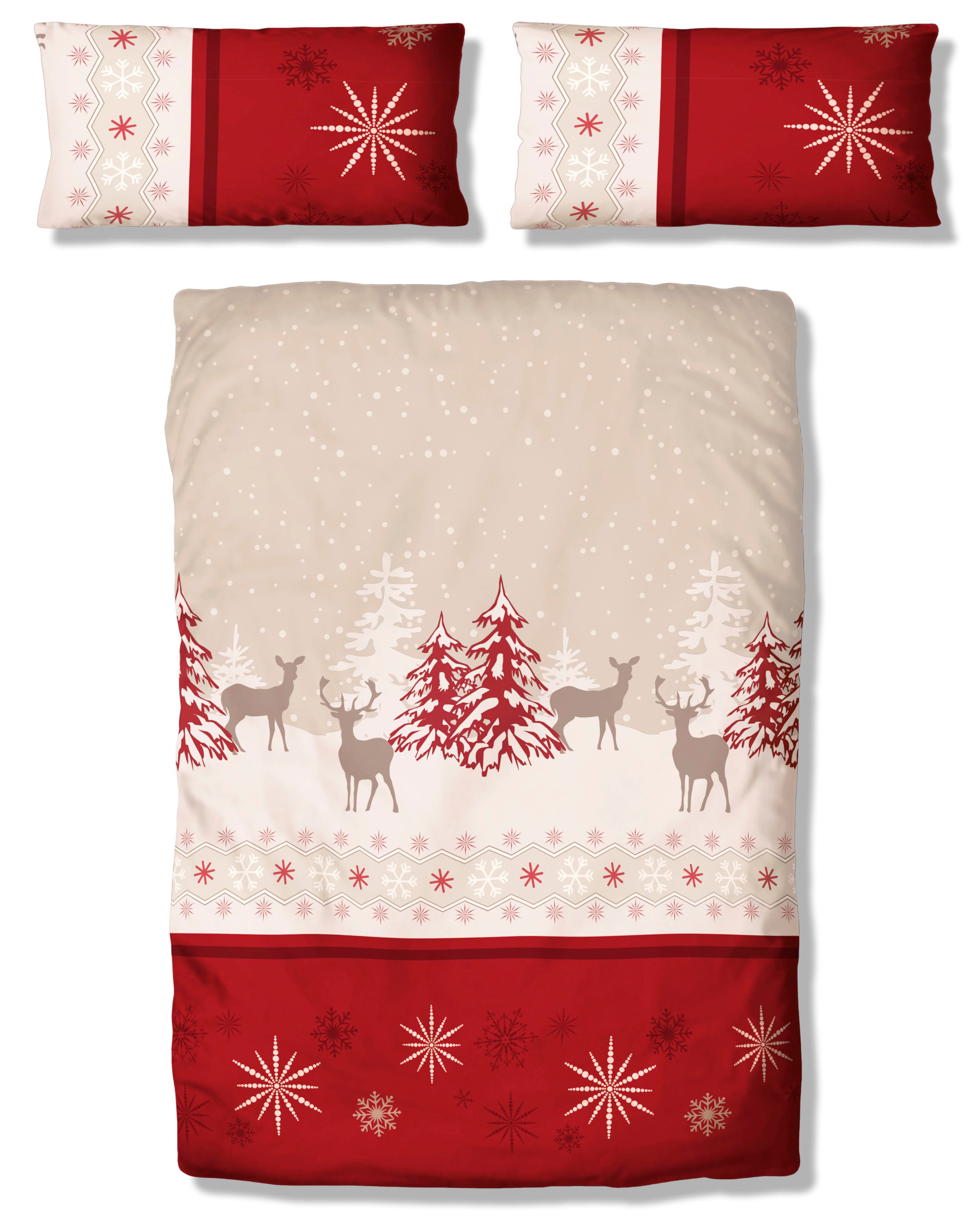 OTTO home Bettwäsche Venua in Gr. 135x200 oder 155x220 cm, Linon, 2 teilig, Winterbettwäsche, Weihnachtsbettwäsche – Bild 2 von 5