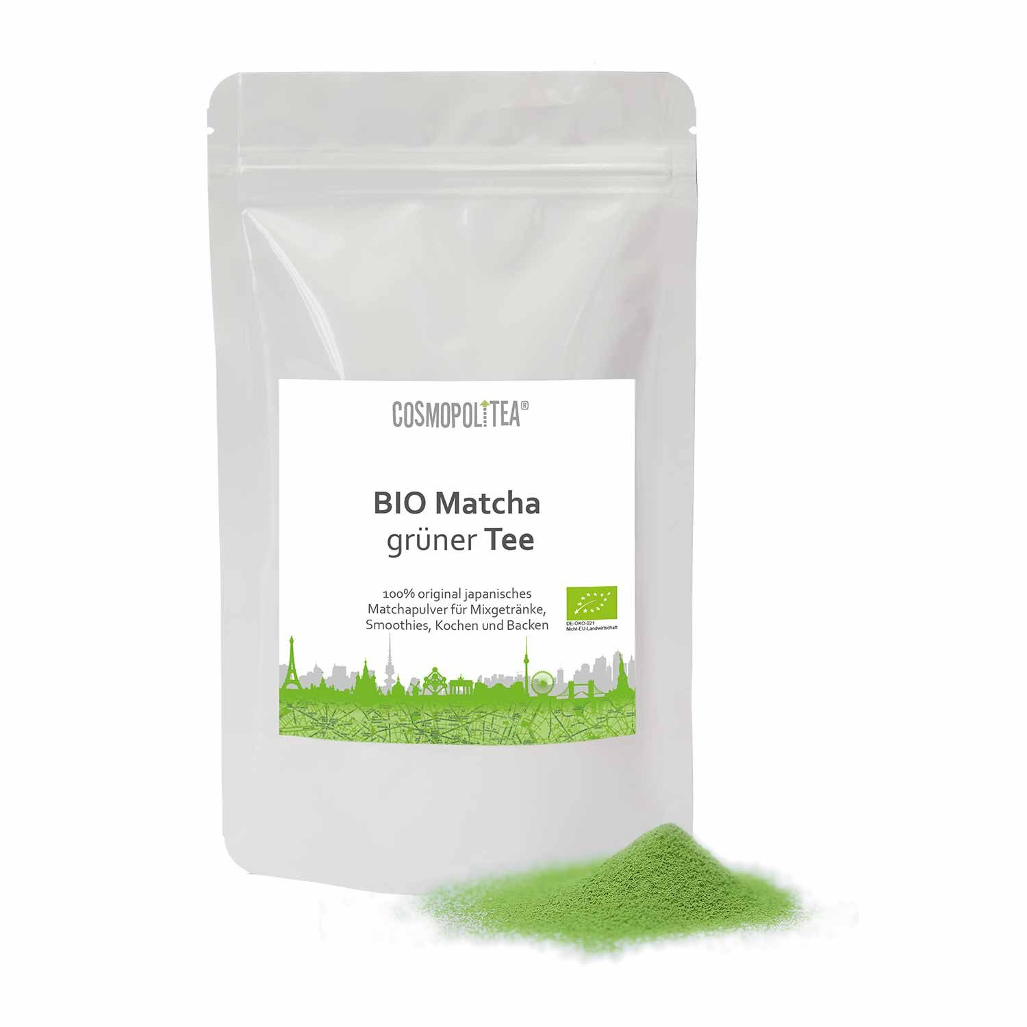 cosmopoliTEA Tee BIO Matcha grüner Tee, 100g Beutel