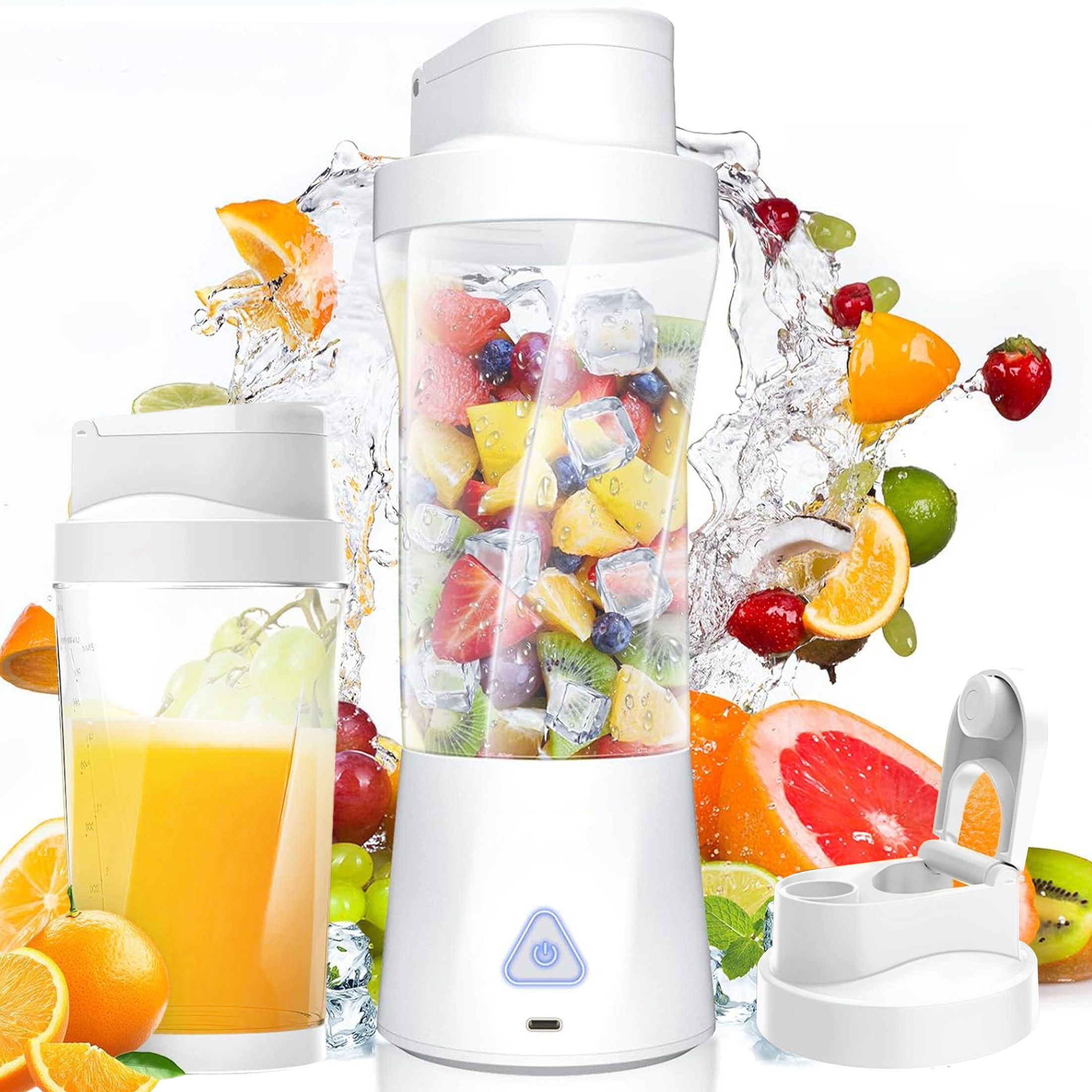 OYLCDI Akku-Smoothie-Maker Tragbarer Entsafterbecher,kabellos,700ml,kompakter Міксерbecher, 360 W, portable Juicer Cup,Reise-Entsafter,tragbarer Smoothie-Mixer