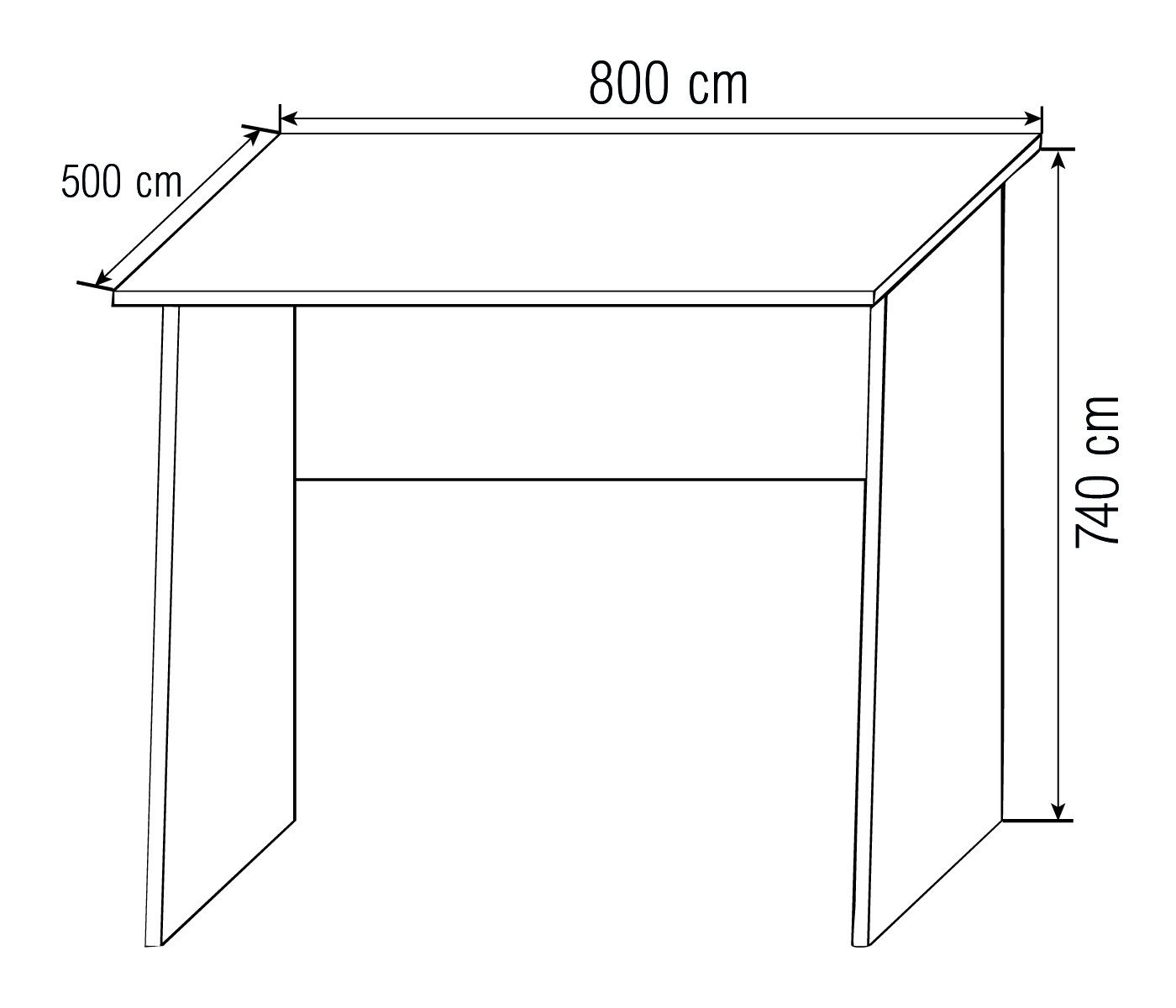 VCM Schreibtisch Bürotisch Masola H. 74 x B. 80 x T. 50 cm, Computertisch, stylische Seitenteile