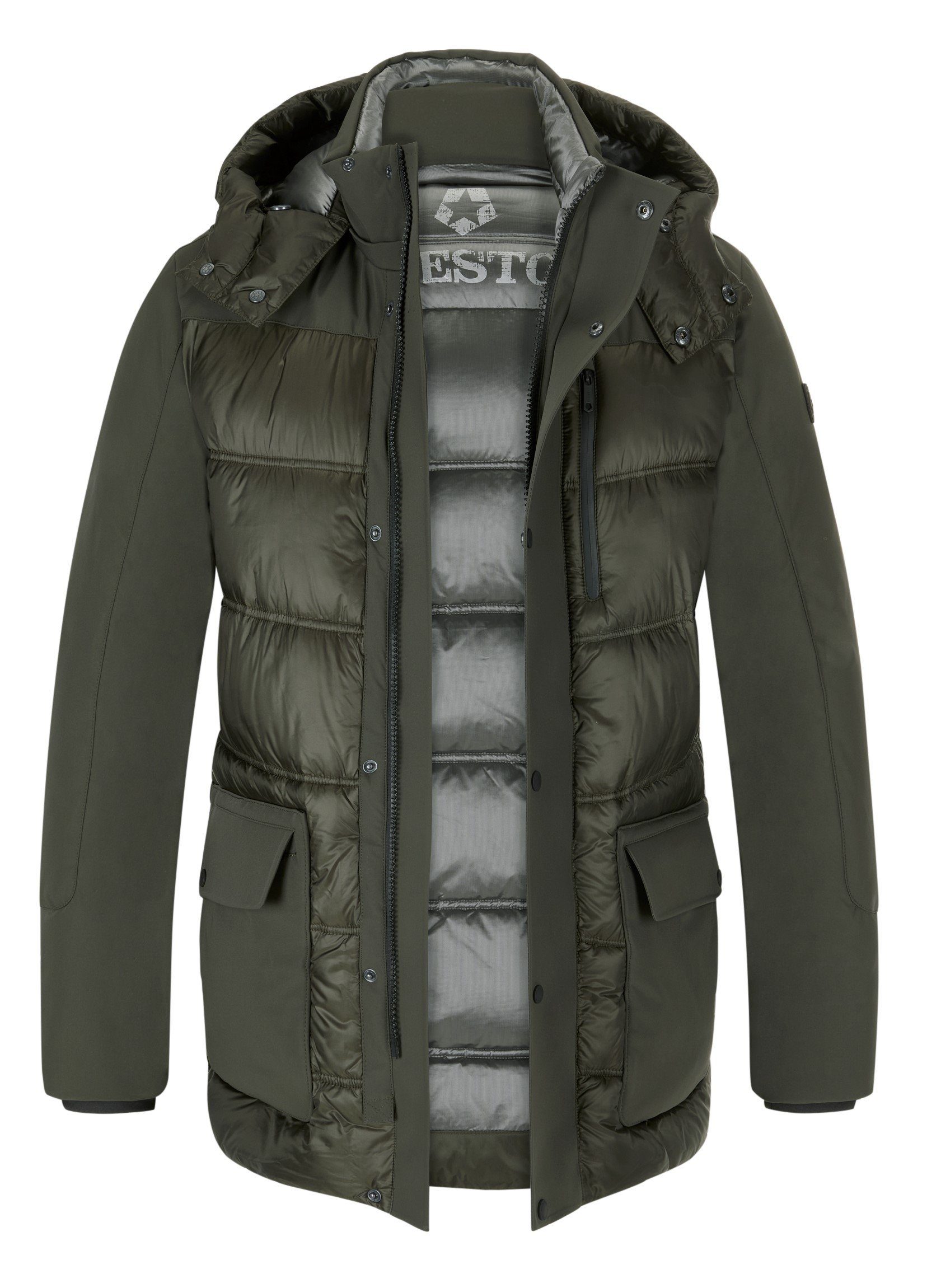 Milestone Steppjacke MSHunter mit abnehmbarer Kapuze und funktionale Eigenschaften