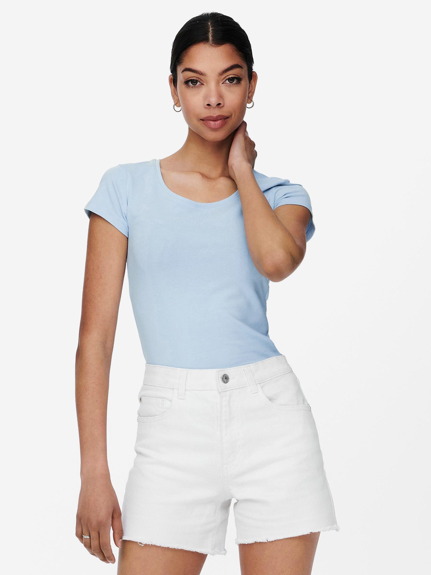 ONLY T-Shirt ONLLIVE LOVE NEW (3-tlg., 3er Pack) Figur betont, elastische Baumwollqualität