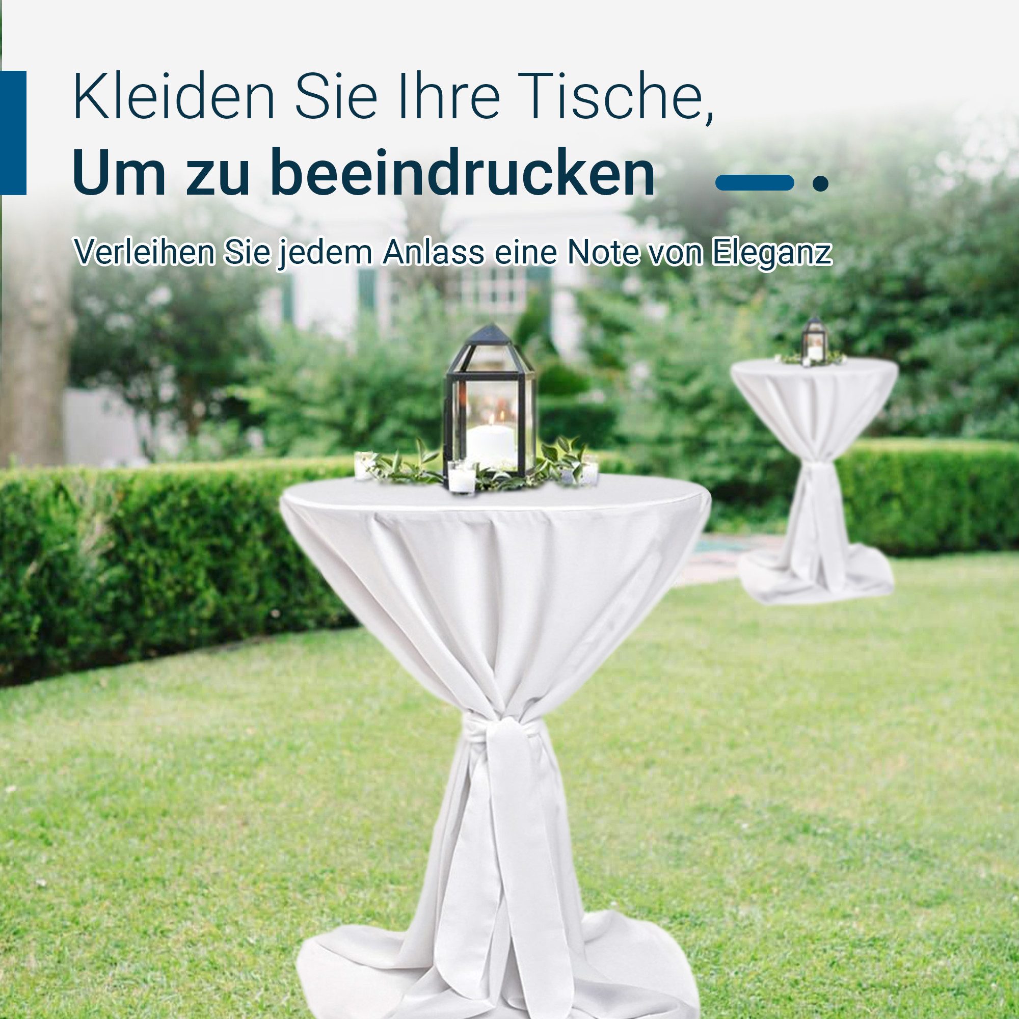 TexDeko Stehtischhusse Premium für Bistrotisch mit Schleifenband Bartisch-Überzug blickdicht, unifarben, Farbe & Durchmesser: nach Wahl – Bild 5 von 5