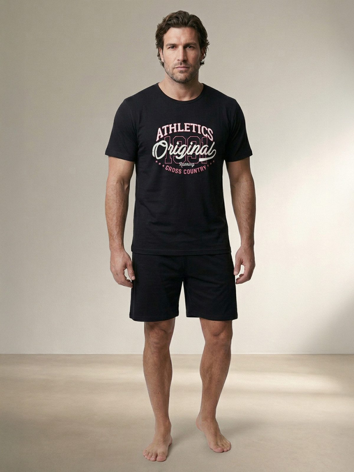 Henry Terre Shorty Athletics Original Herren Pyjama Set Kurz M - 5XL