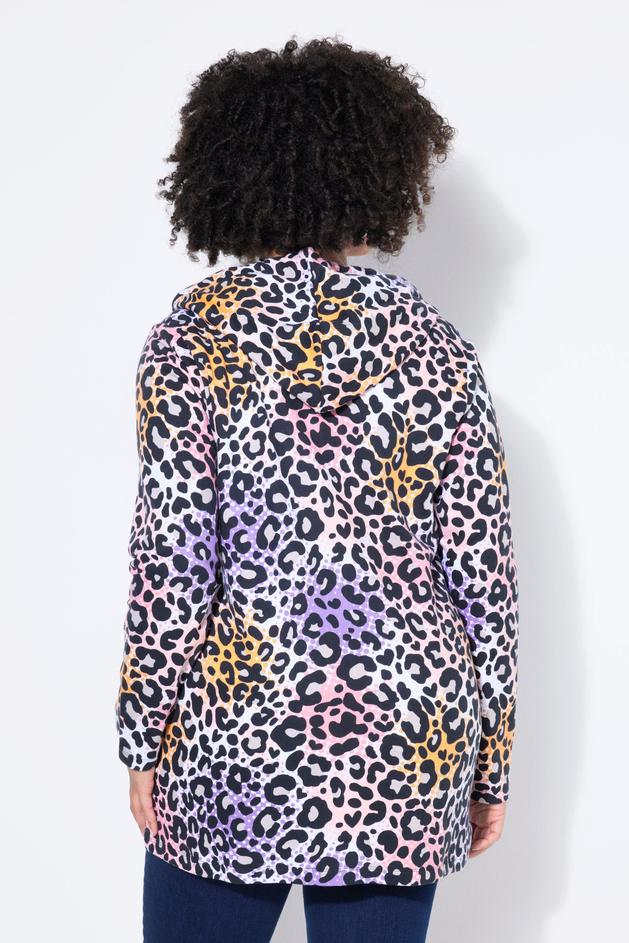 Angel of Style Sweatjacke Sweatjacke Straight Shape farbiges Leo-Muster