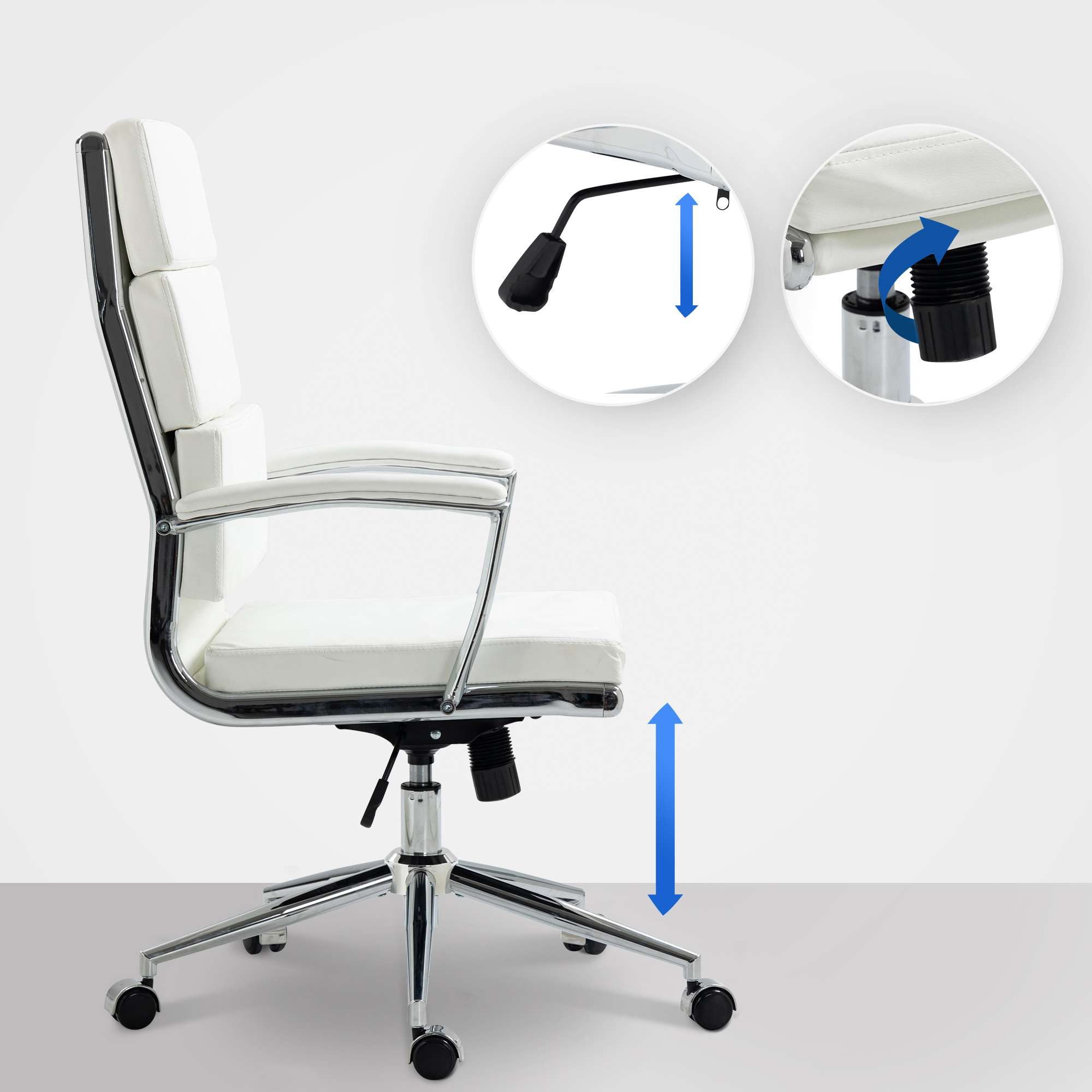 furnicato Bürostuhl Cleveland 107-115x61x65 cm weiß (1 St)