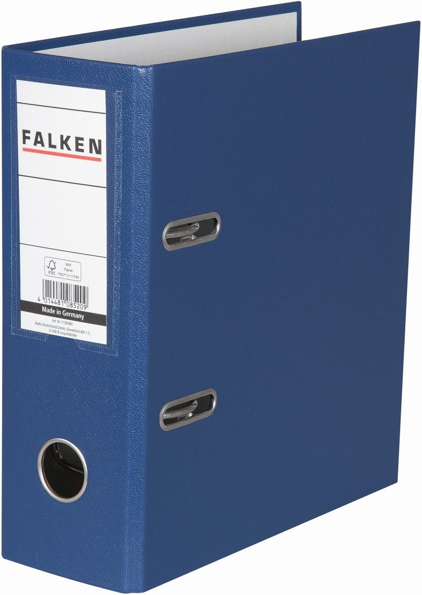 Falken Aktenordner Ordner A5 hoch PP 80mm blau