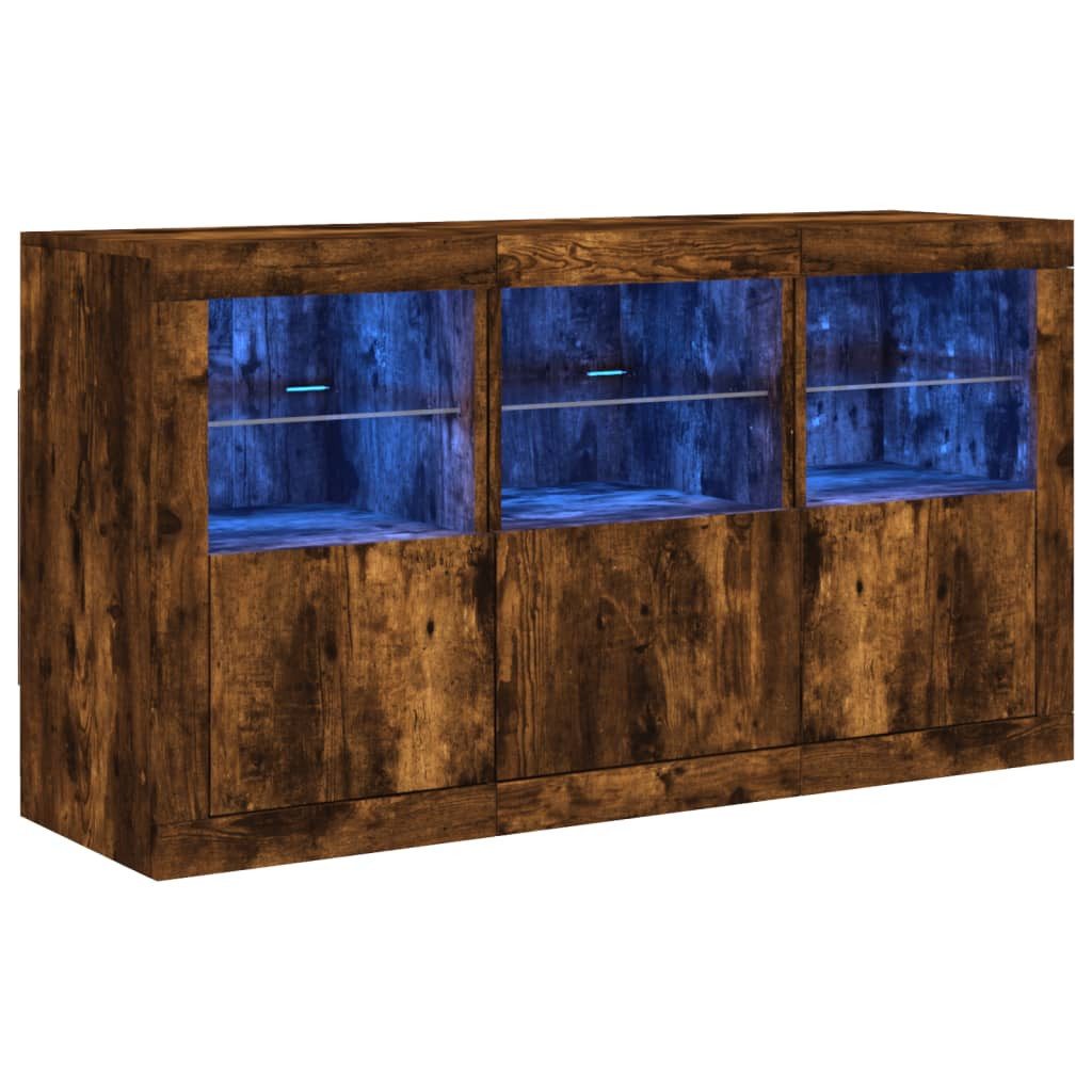 vidaXL Sideboard Sideboard mit LED-Leuchten Räuchereiche günstig online kaufen