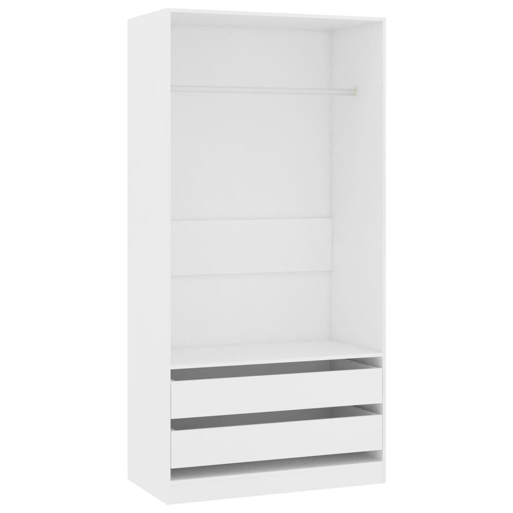 möbelando Garderobenschrank 299611 2 Schubladen Weiß mit (LxBxH: cm) in 50x100x200
