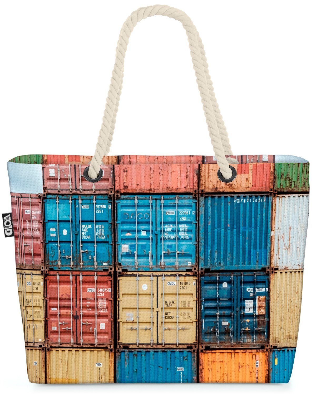 VOID Strandtasche (1-tlg), Container Hafen Bunt Container Hafen Bunt Schiffscontainer Fracht See