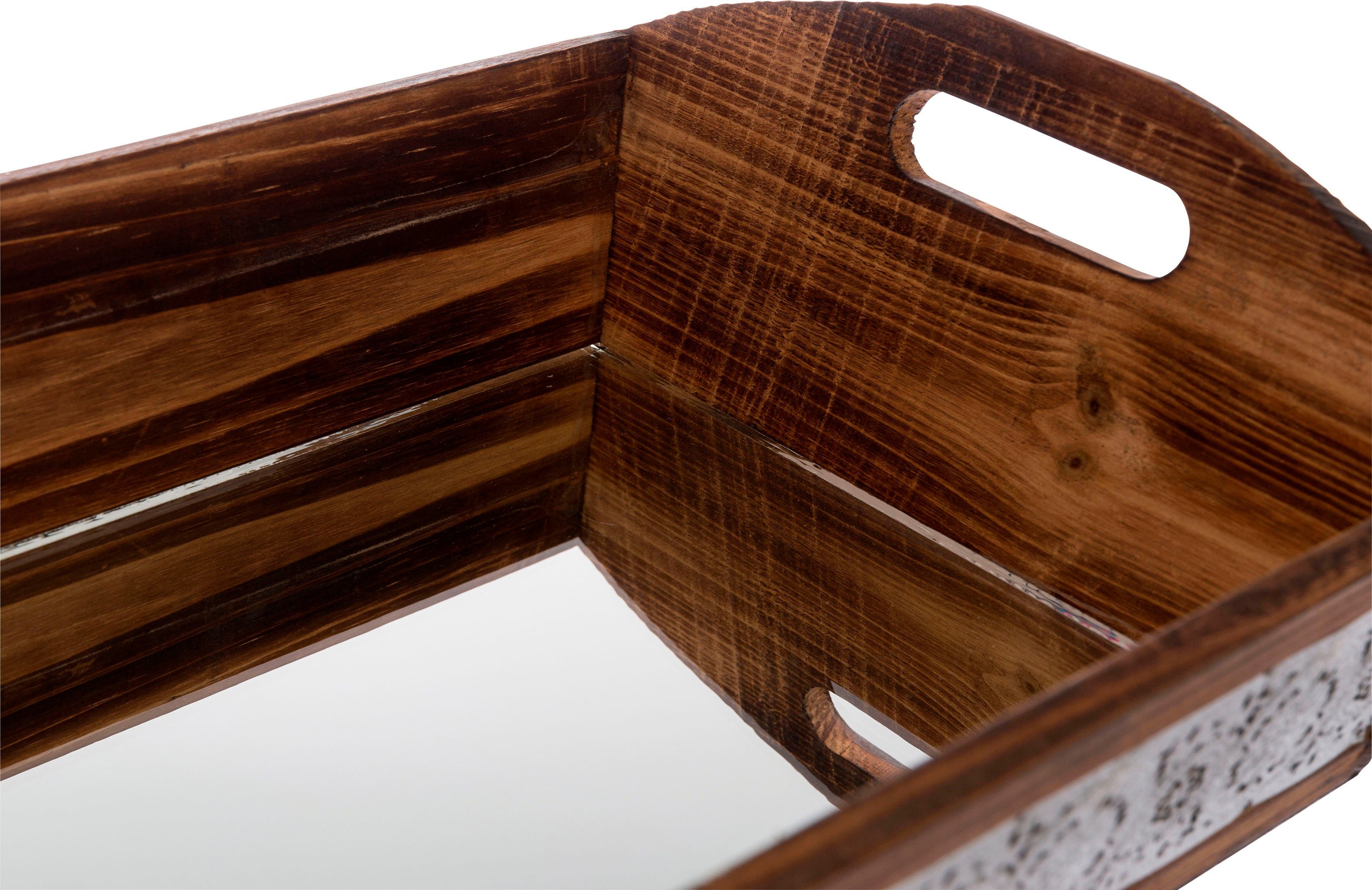 Größen Dekotablett Accessoires Spiegel, erhältlich Holz, Möbel Myflair verschiedenen in Nassar, mit & Metall, Tablett