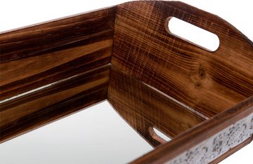 Myflair Möbel & Accessoires Tablett Nassar, Holz, Metall, Dekotablett mit Spiegel, in verschiedenen Größen erhältlich