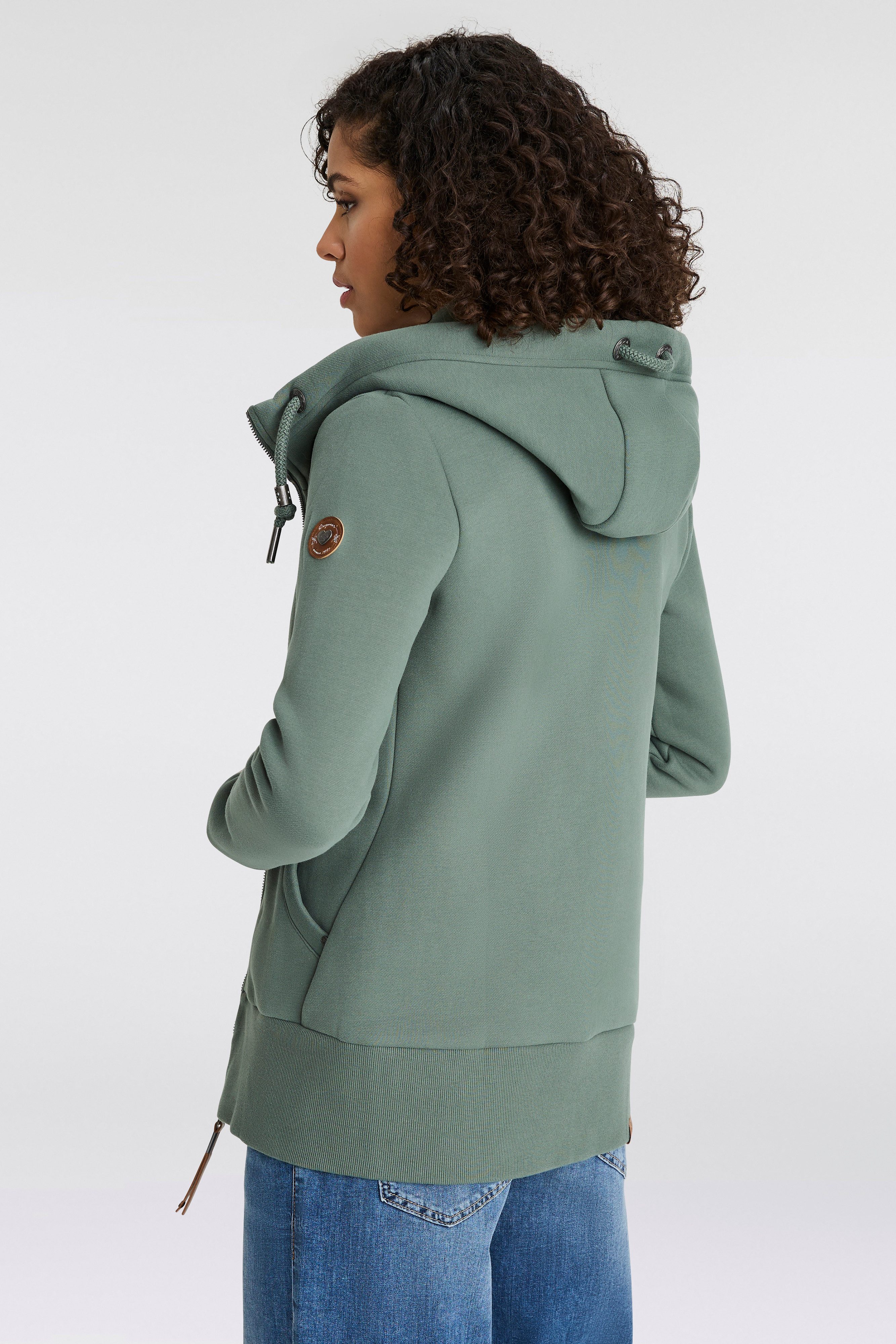Ragwear Sweatjacke NESKA ZIP O figurbetont in melierter Optik und mit großer Kapuze – Bild 2 von 5