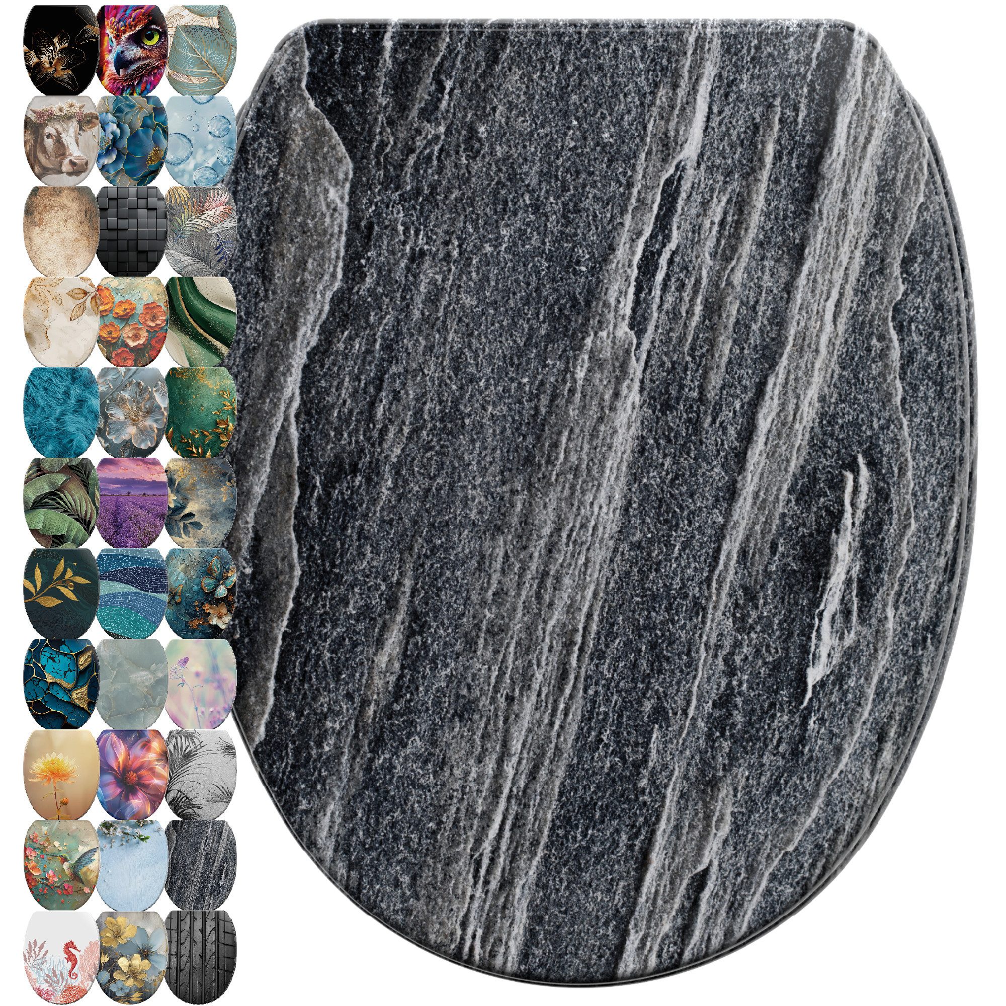 Sanilo WC-Sitz mit Absenkautomatik & Top Fix in vielen Designs, hochwertig, abnehmbar, leichte Montage von oben, mit Schraubenzieher