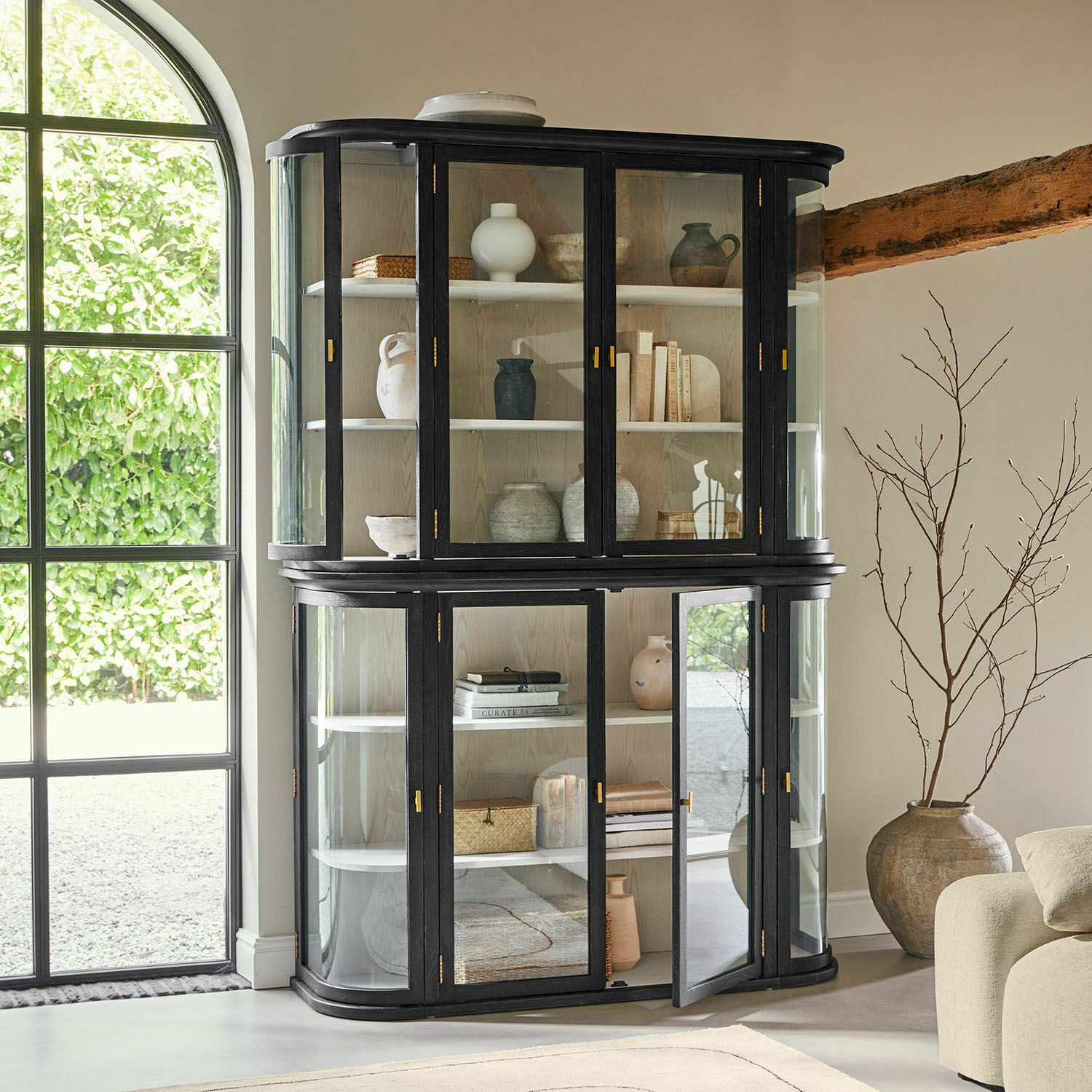 Mirabeau Vitrine Schrank Sturminster schwarz/weiß