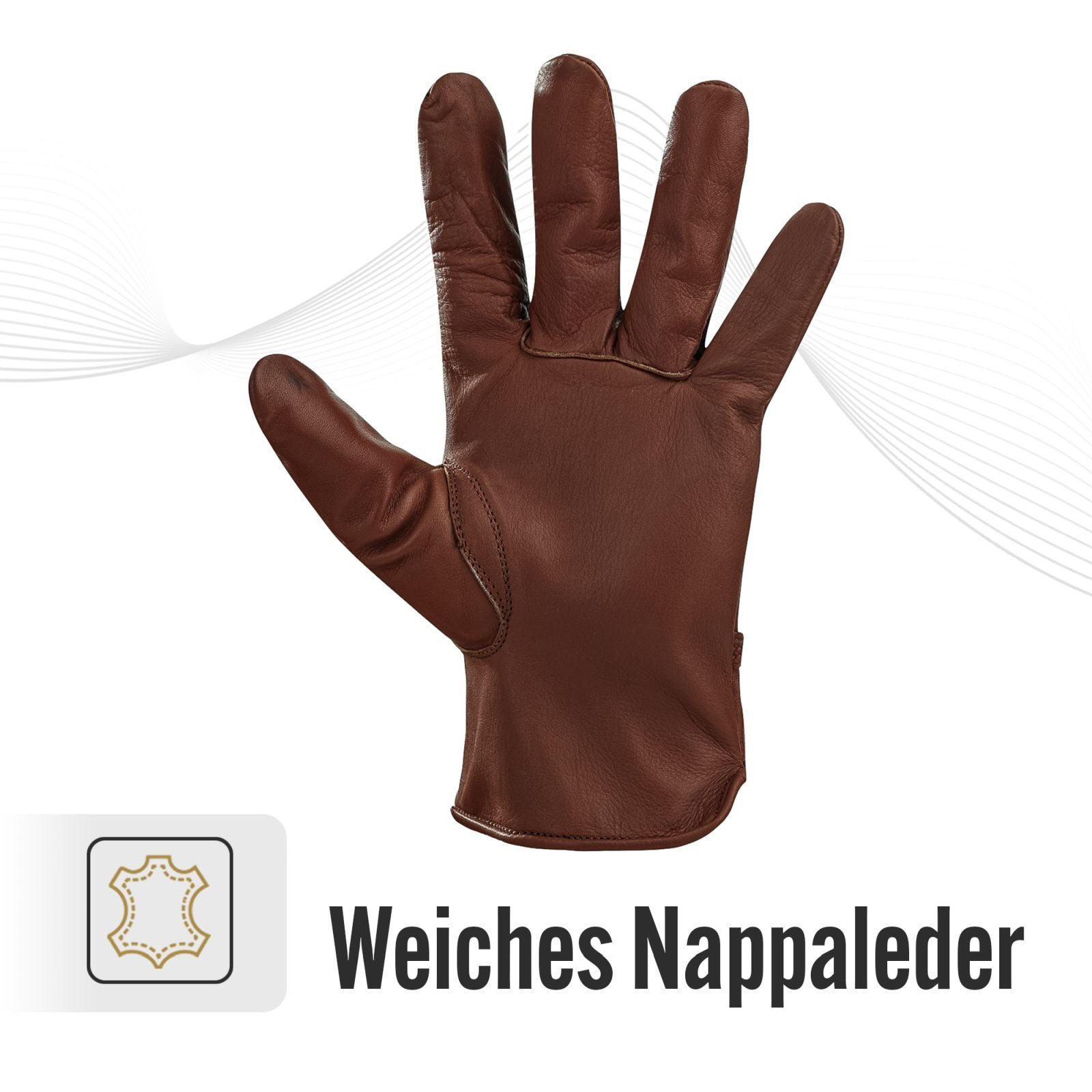 BLACK FOREST FOX Lederhandschuhe Black Forest Fox RODEO Leder Handschuhe Herren Damen 3 Farben Fuchs Braun Größe S