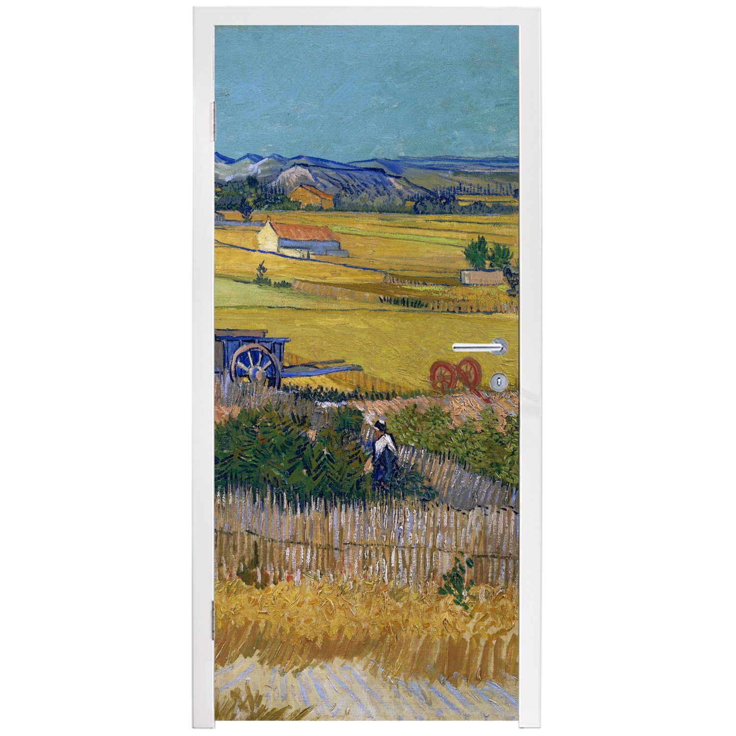 Ernte van Matt, (1 Tür, Gogh, Türaufkleber, - Türtapete bedruckt, St), cm MuchoWow Die 75x205 für Vincent Fototapete
