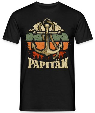 Quattro Formatee Kurzarmshirt Papitän Anker - Papa Vatertag Vater Herren T-Shirt (1-tlg)