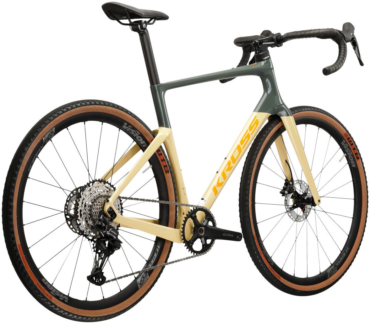 Kross Gravelbike KROSS Gravelbike Esker RS 1.0 28" grau, 12 Gang Shimano GRX RX822 Schaltwerk, Kettenschaltung, mit Carbon-Rahmen und -Gabel